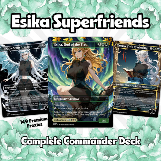 Esika God of the Tree Anime Waifu Proxy Commander Deck Custom Proxy EDH Superfriends English High Quality Cards