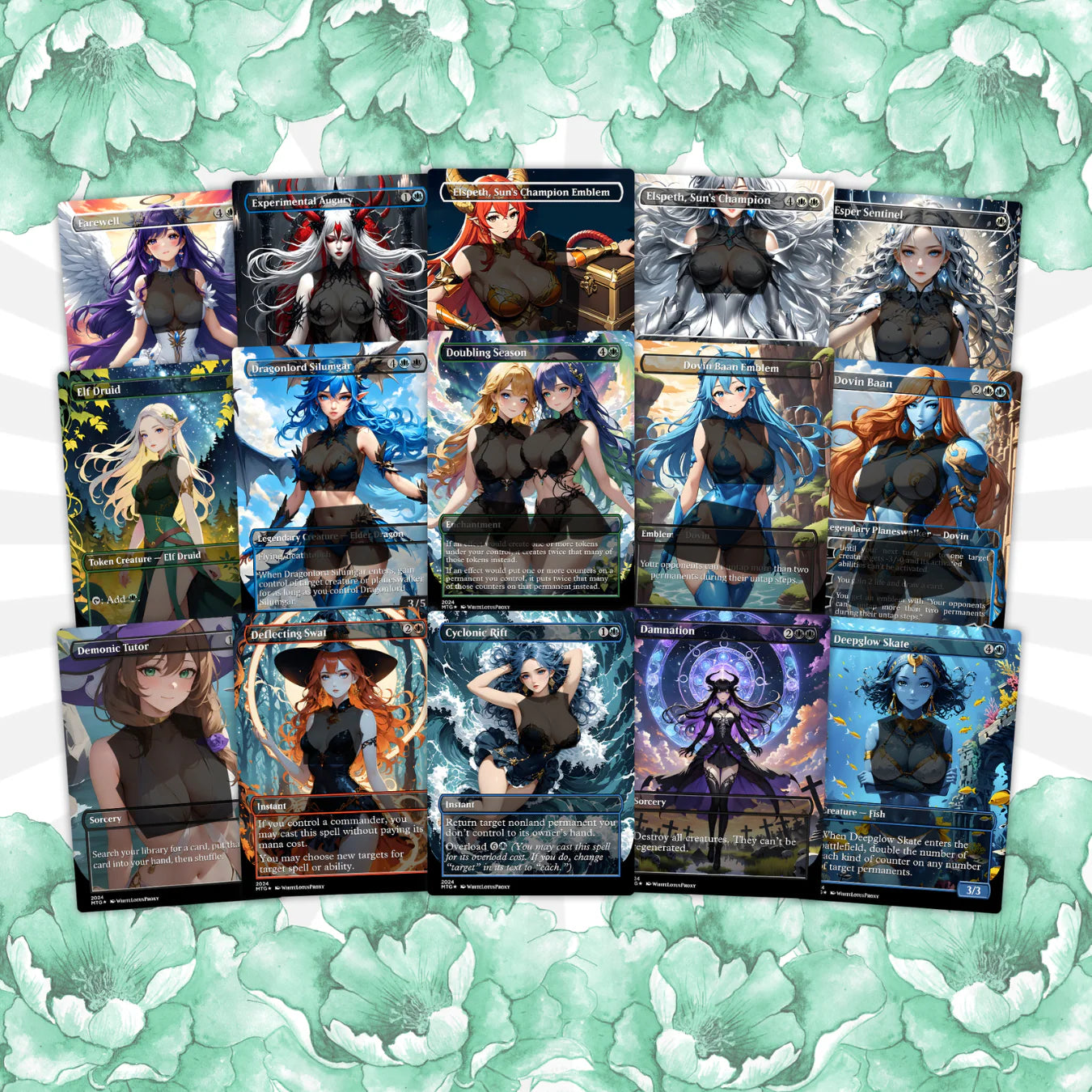 Esika God of the Tree Anime Waifu Proxy Commander Deck Custom Proxy EDH Superfriends English High Quality Cards
