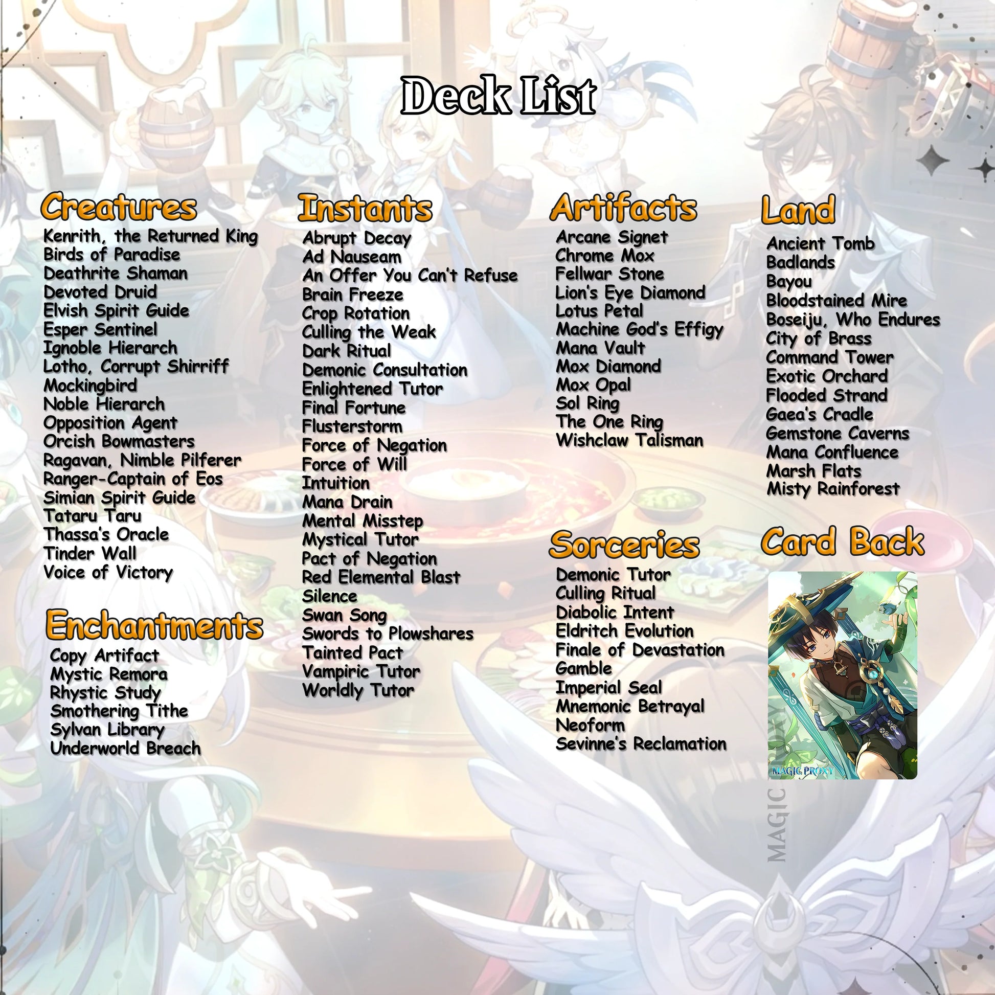 Genshin MTG Deck - Kenrith EDH | Premium The Evolution | Custom Competitive 100+ Cards