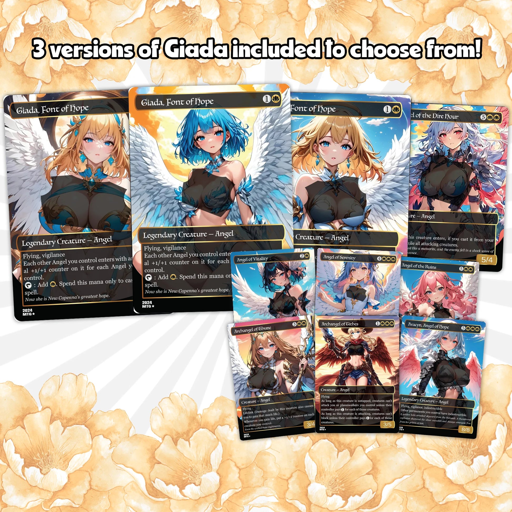 Giada Angels Anime Waifu Commander Deck Custom Proxy Giada Angels English High Quality Cards