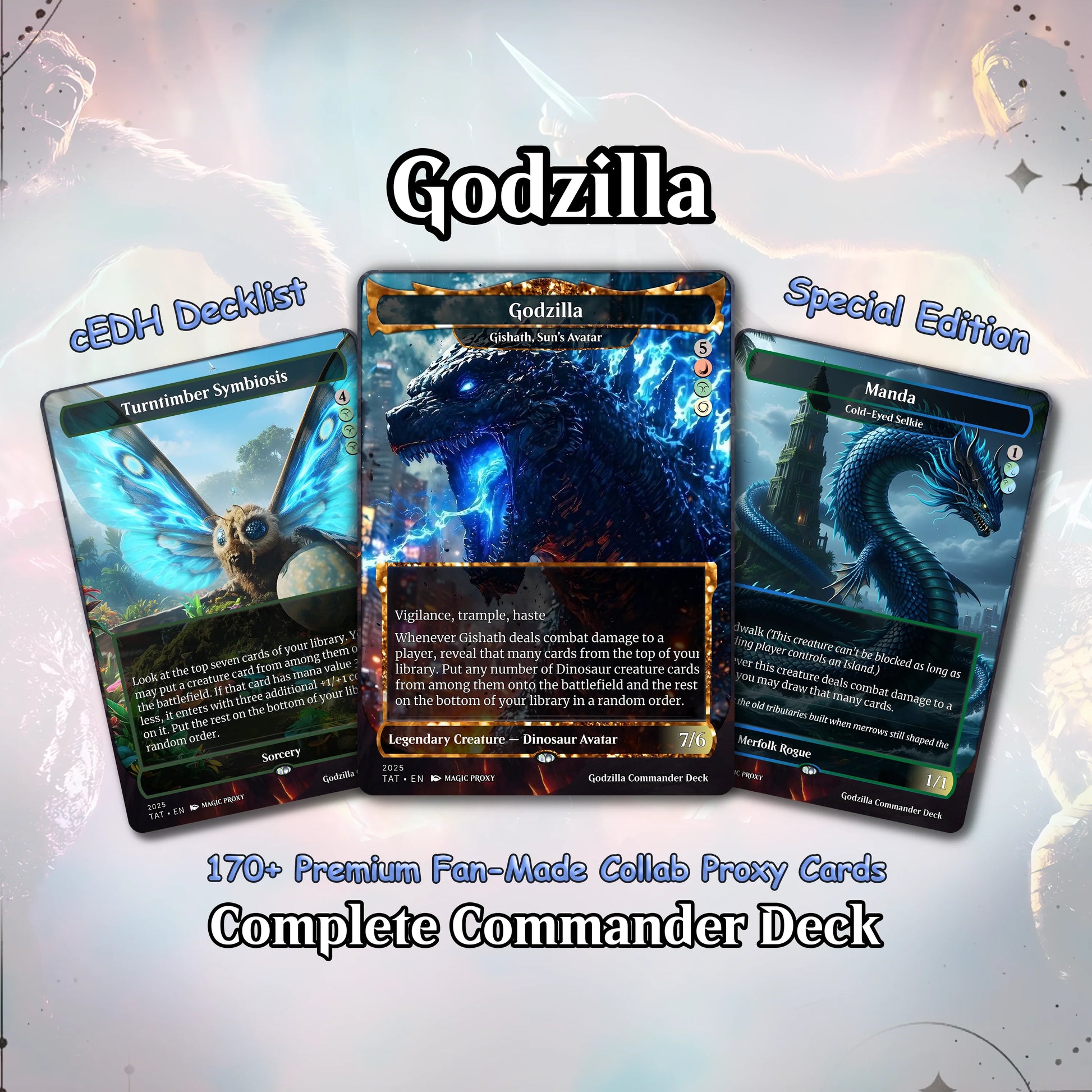 Godzilla Commander cEDH Deck - Godzilla  Commander Magic Commander - Magic Proxy Deck with 170+ Unique Cards - Custom Ca