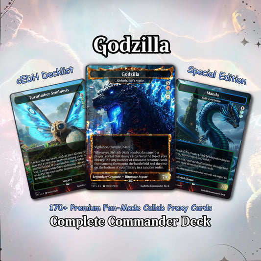 Godzilla Commander cEDH Deck - Godzilla  Commander Magic Commander - Magic Proxy Deck with 170+ Unique Cards - Custom Ca