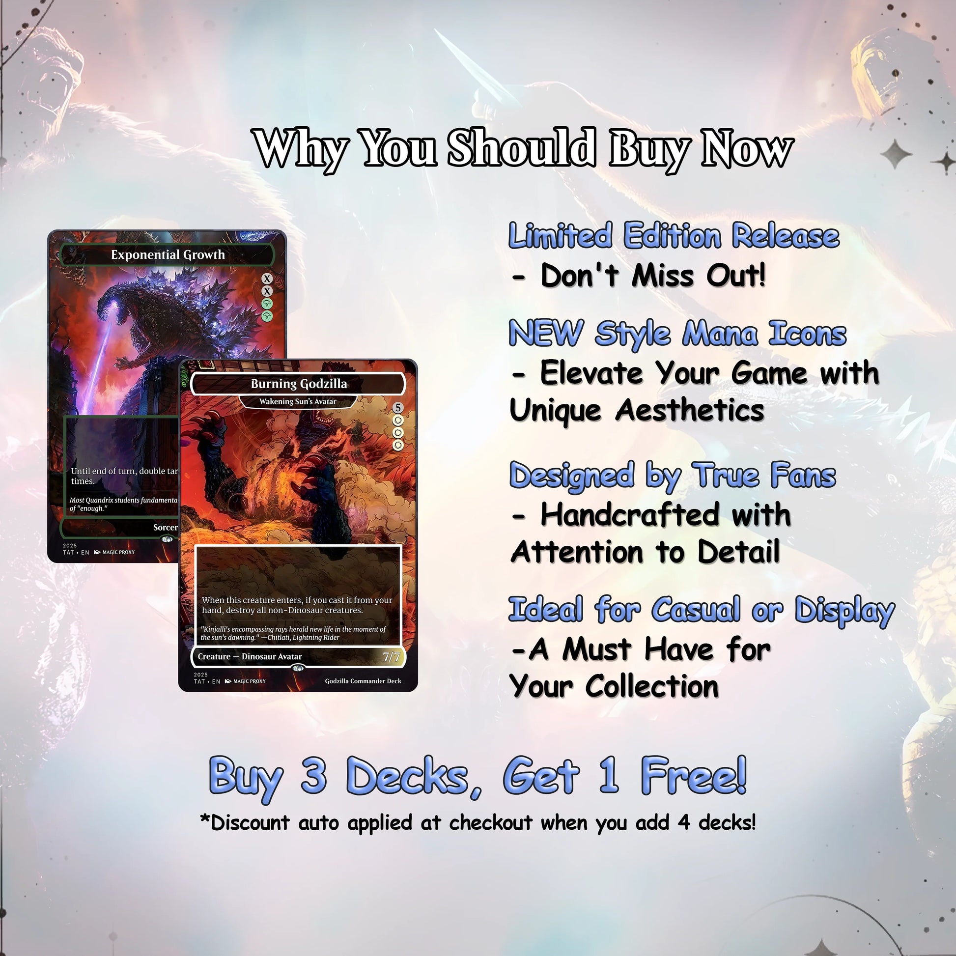 Godzilla Commander cEDH Deck - Godzilla  Commander Magic Commander - Magic Proxy Deck with 170+ Unique Cards - Custom Ca