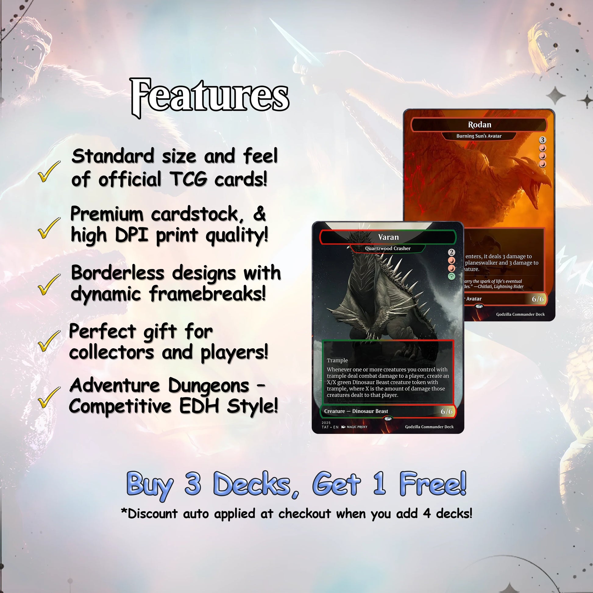 Godzilla Commander cEDH Deck - Godzilla  Commander Magic Commander - Magic Proxy Deck with 170+ Unique Cards - Custom Ca