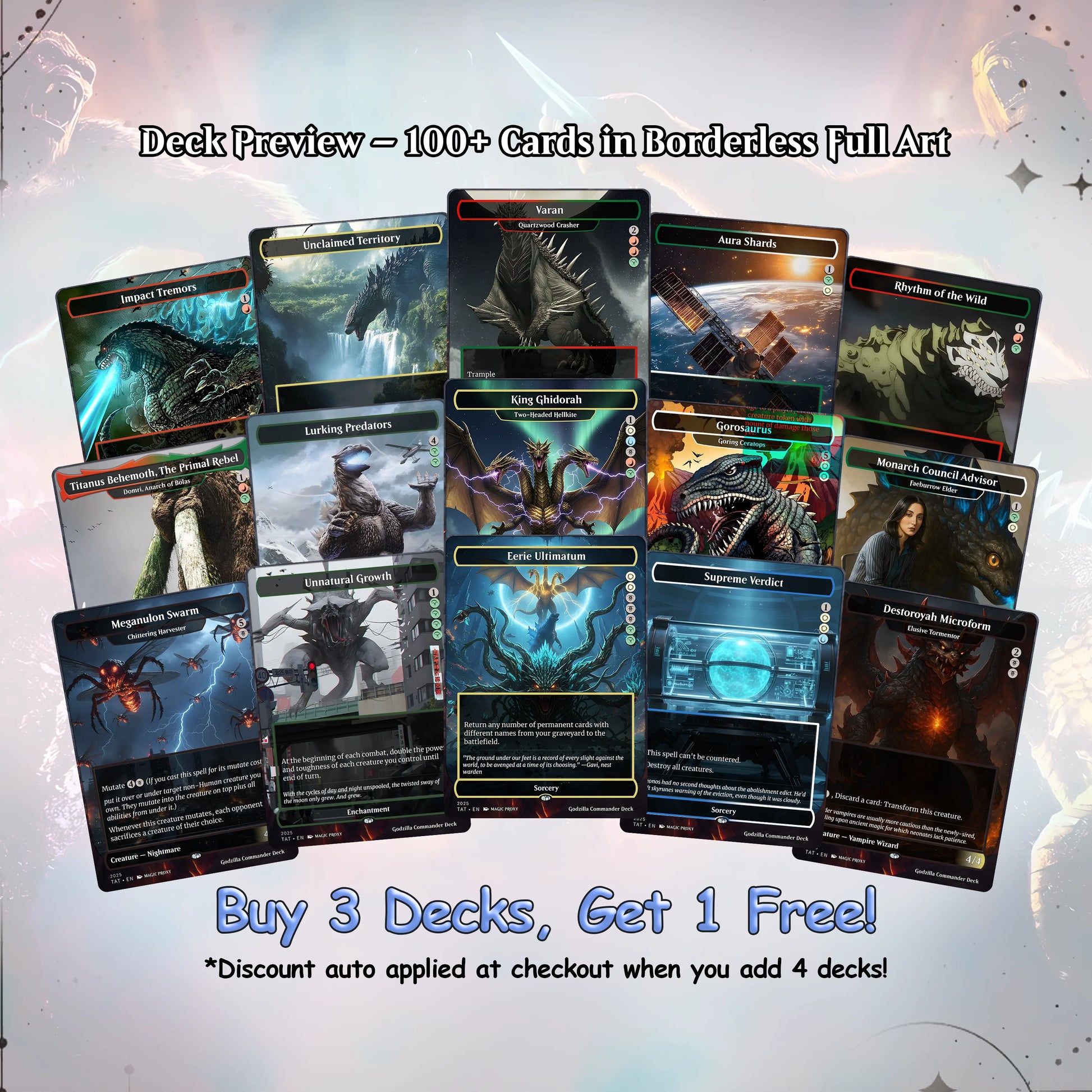 Godzilla Commander cEDH Deck - Godzilla  Commander Magic Commander - Magic Proxy Deck with 170+ Unique Cards - Custom Ca