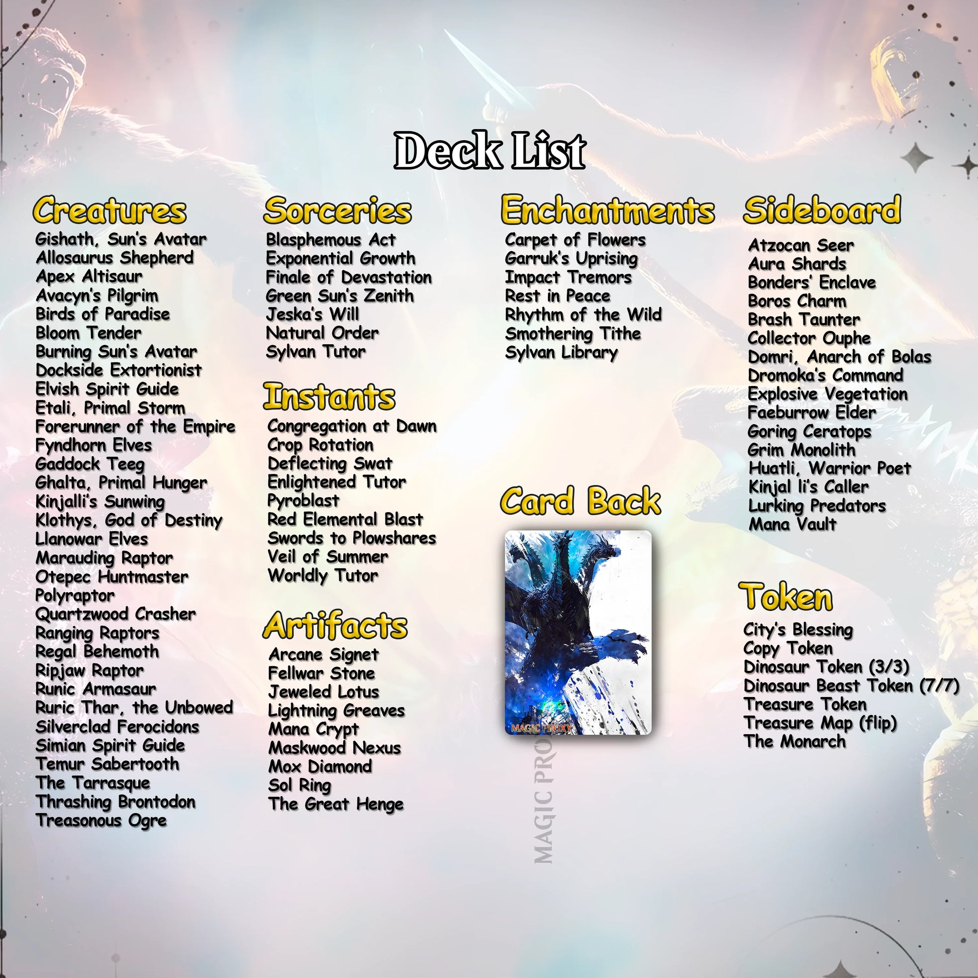 Godzilla Commander cEDH Deck - Godzilla  Commander Magic Commander - Magic Proxy Deck with 170+ Unique Cards - Custom Ca