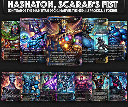 H.a.s.h.a.t.o.n. the S.c.a.r.a.b.'s. Fist EDH Deck, 115 Cards, 15 Sideboard, Includes all major characters, T.h.a.n.o.s.