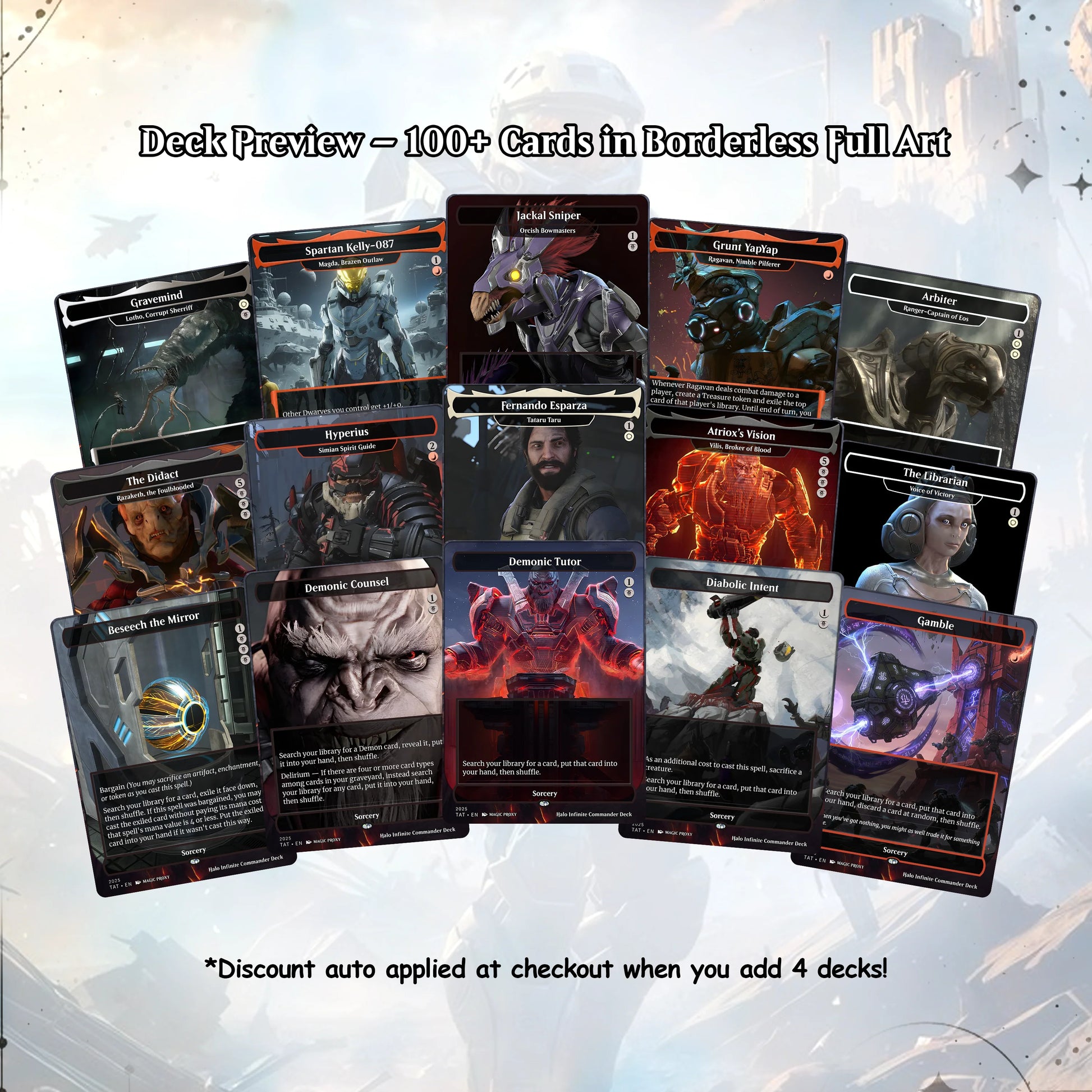 Halo Infinite Commander cEDH Deck - Halo Infinite Commander Magic Commander - Magic Proxy Deck with 170+ Unique Cards - 