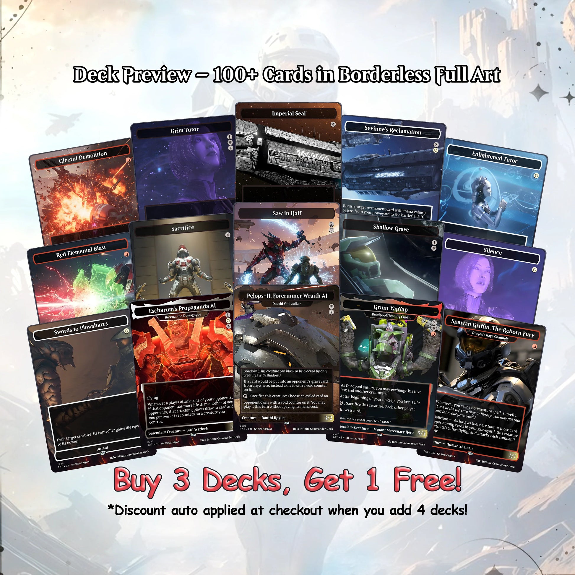 Halo Infinite Commander cEDH Deck - Halo Infinite Commander Magic Commander - Magic Proxy Deck with 170+ Unique Cards - 