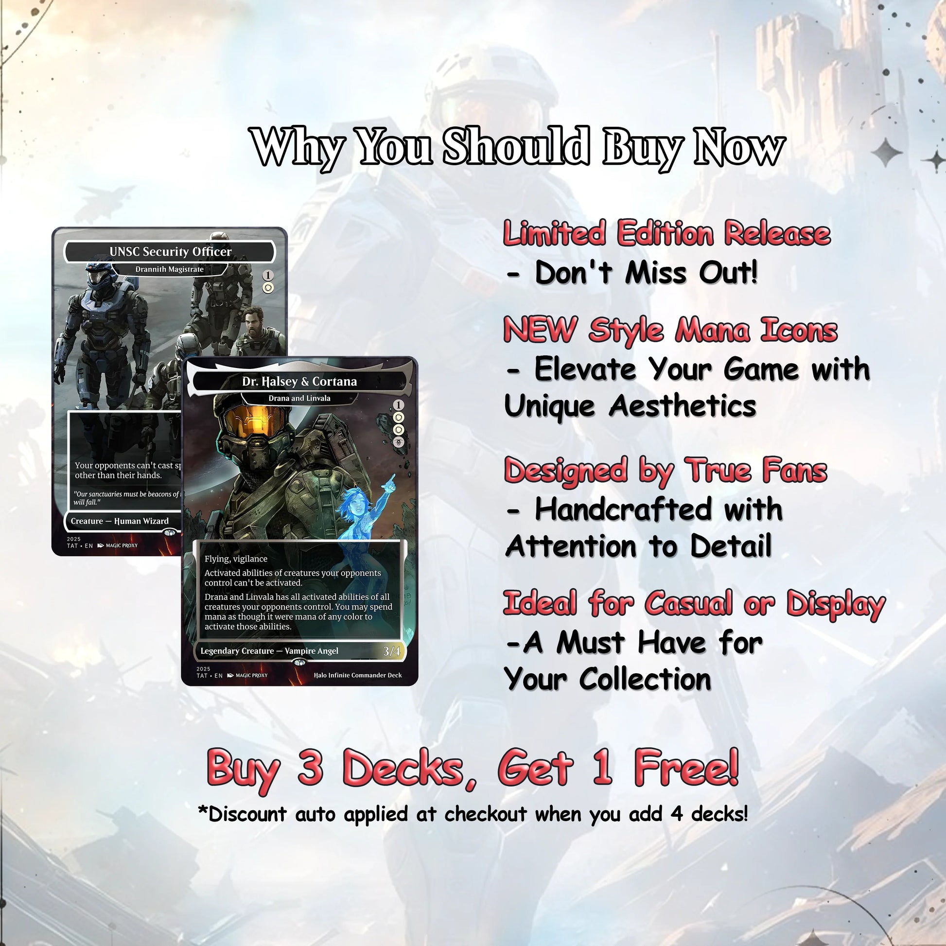 Halo Infinite Commander cEDH Deck - Halo Infinite Commander Magic Commander - Magic Proxy Deck with 170+ Unique Cards - 