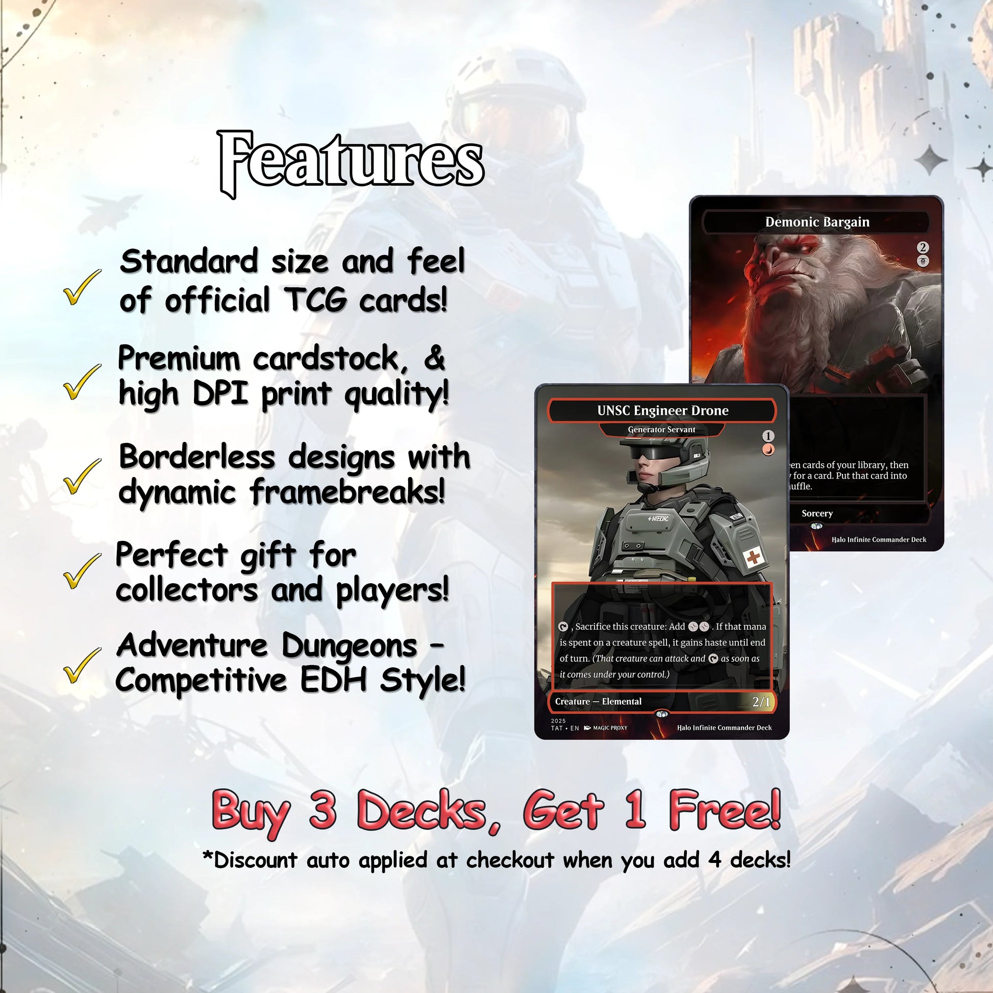 Halo Infinite Commander cEDH Deck - Halo Infinite Commander Magic Commander - Magic Proxy Deck with 170+ Unique Cards - 