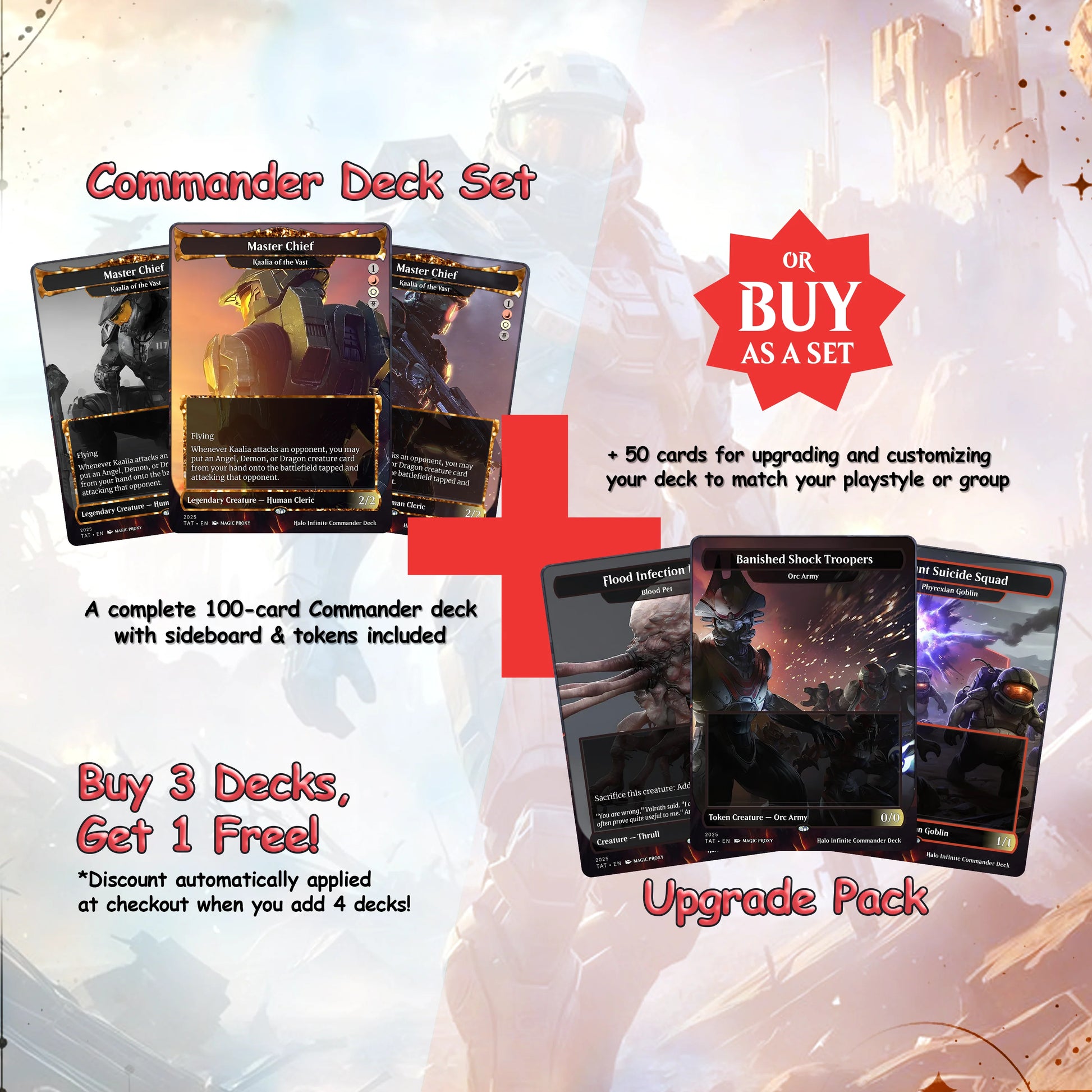 Halo Infinite Commander cEDH Deck - Halo Infinite Commander Magic Commander - Magic Proxy Deck with 170+ Unique Cards - 