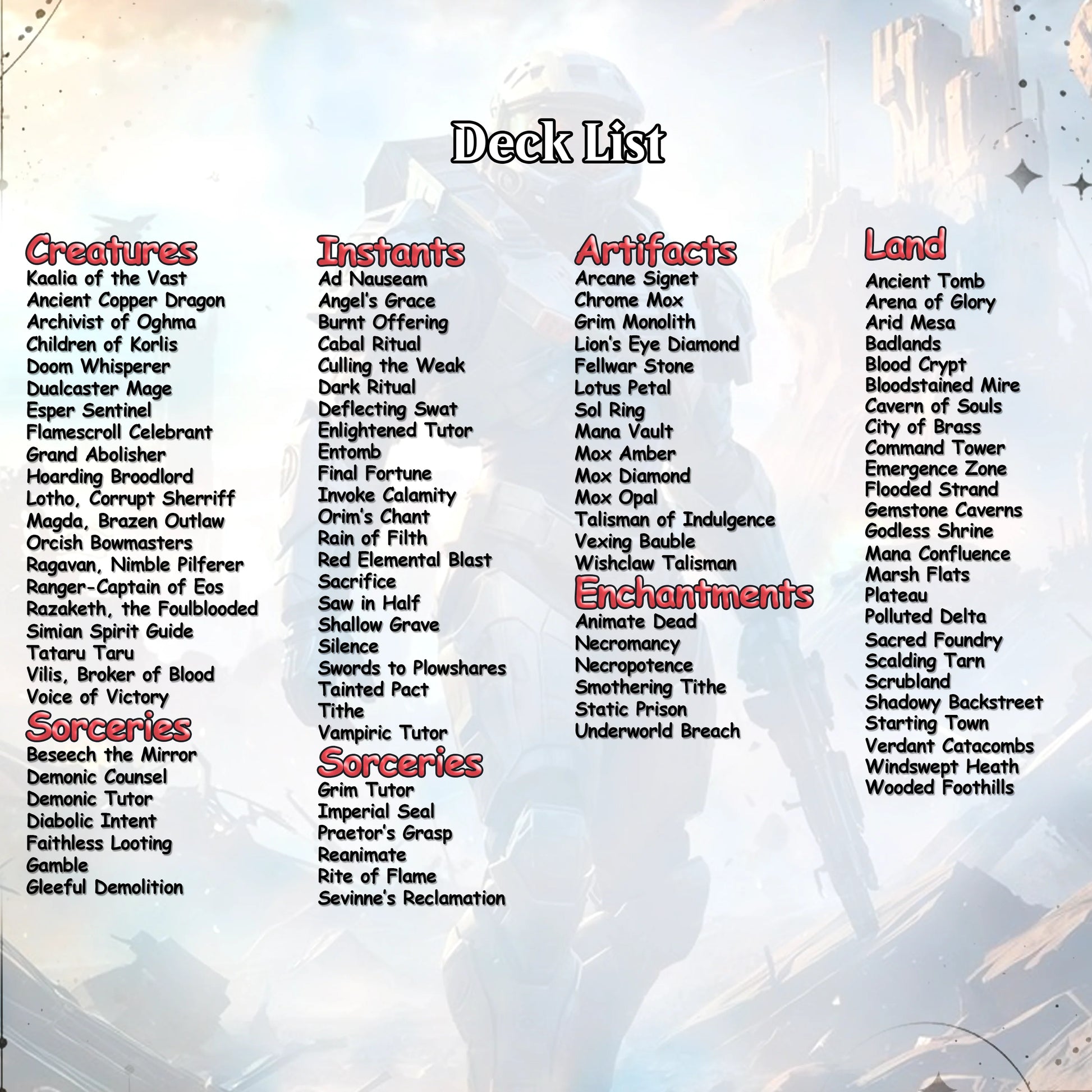 Halo Infinite Commander cEDH Deck - Halo Infinite Commander Magic Commander - Magic Proxy Deck with 170+ Unique Cards - 