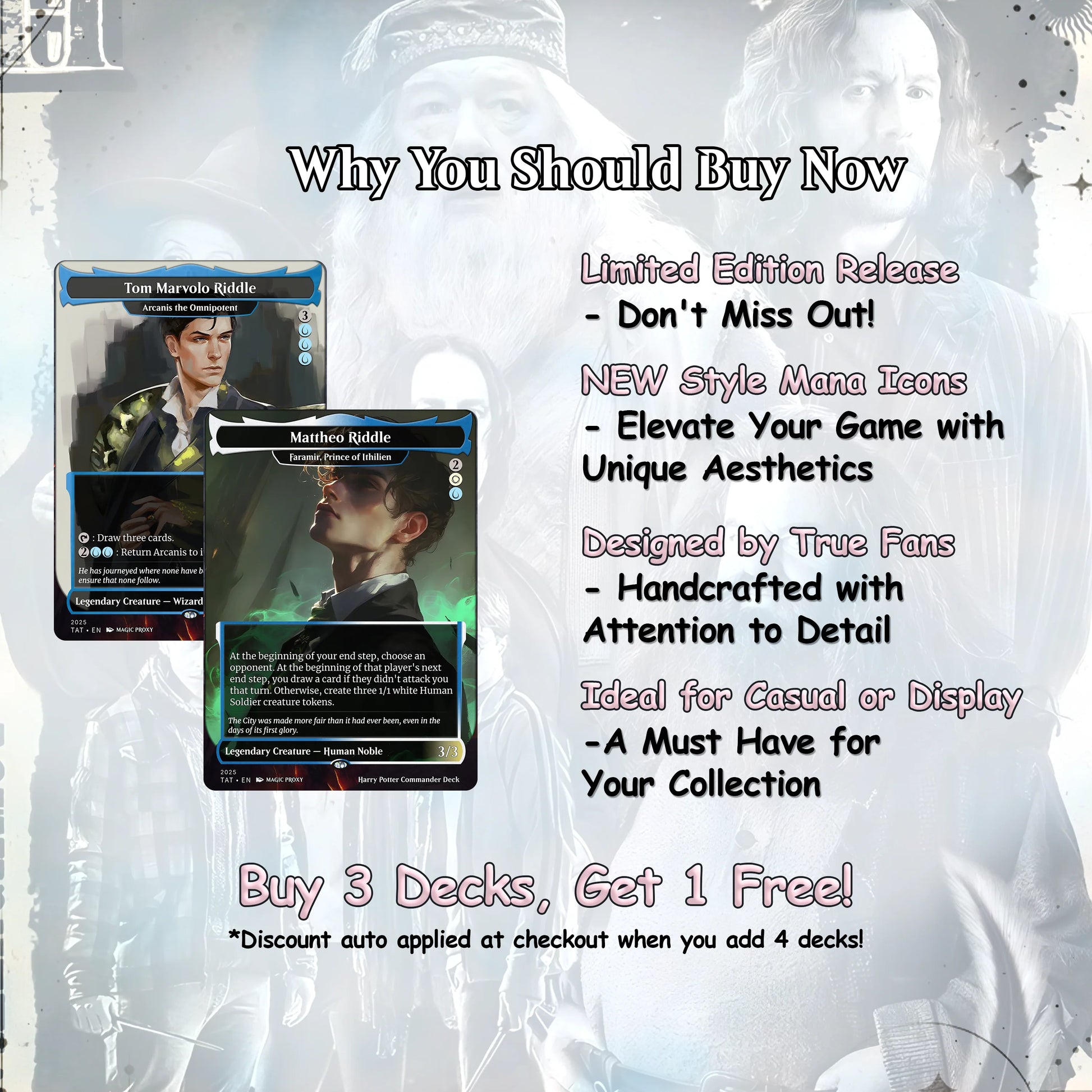 Harry Potter Dumbledore's Army MTG Commander Deck - Complete Custom EDH Deck Magic Proxy Cards Proxies Complete