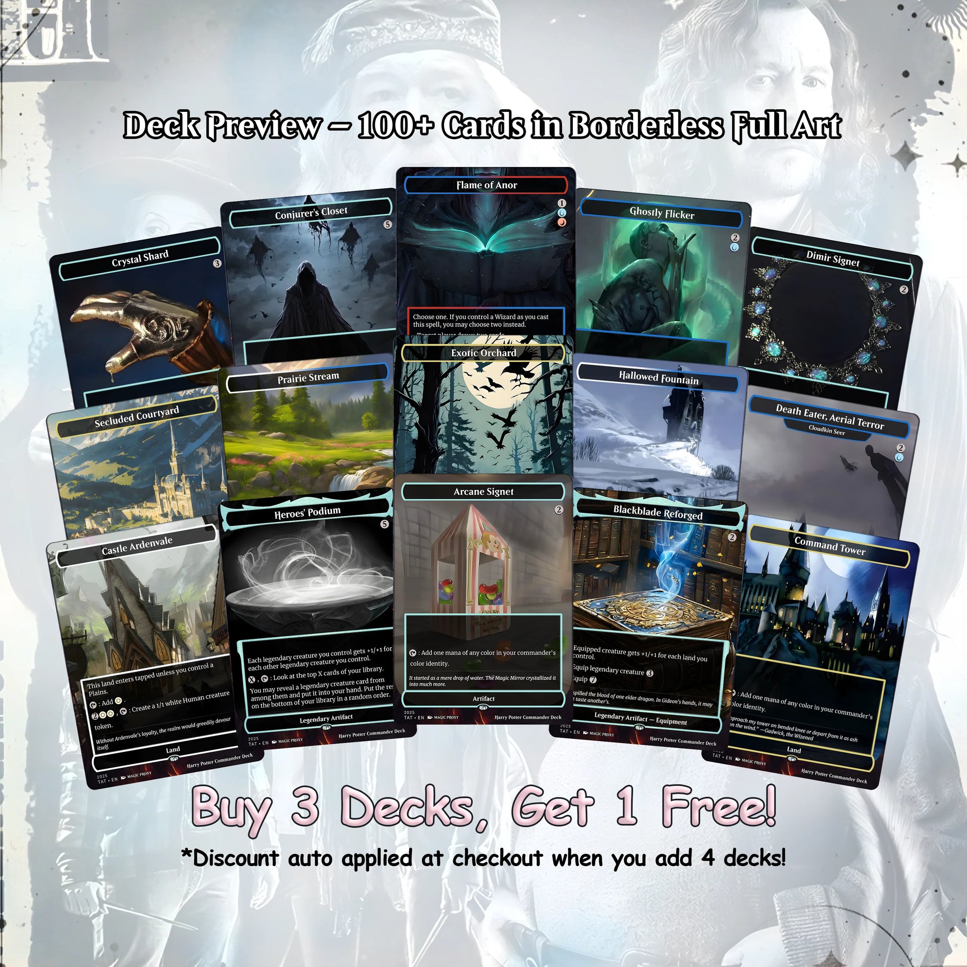 Harry Potter Dumbledore's Army MTG Commander Deck - Complete Custom EDH Deck Magic Proxy Cards Proxies Complete