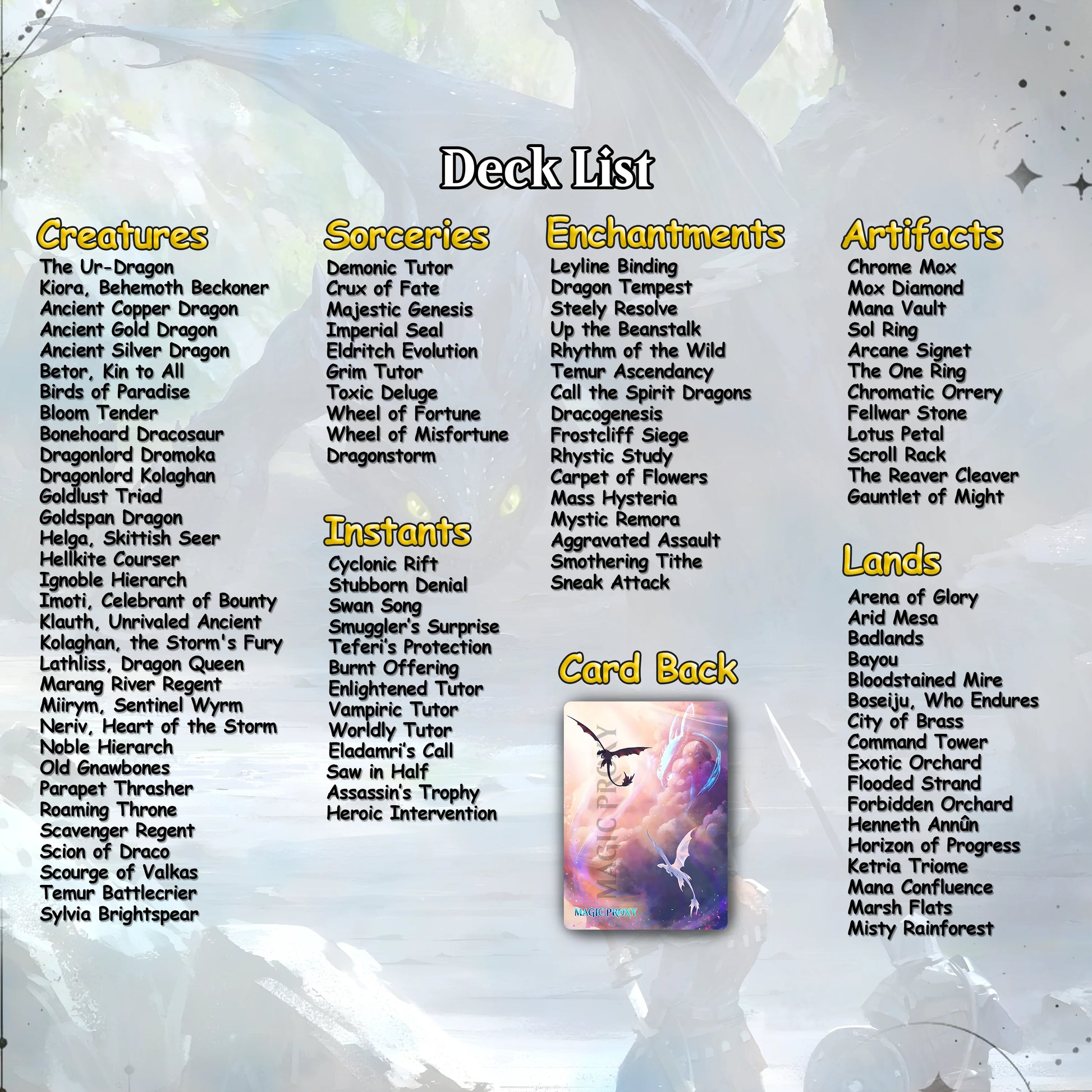 How to Train Your Dragon Commander cEDH Deck - How to Train Your Dragon Commander Magic Commander - Magic Proxy Deck wit