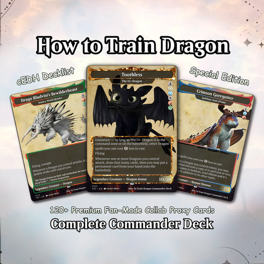 How to Train Your Dragon Commander Deck • Fly High with Toothless as Your Commander! • Custom MTG Card • Premium Proxy C