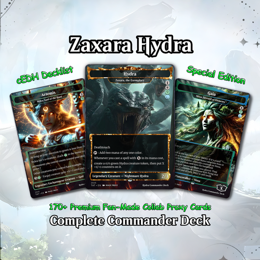 Hydra Commander cEDH Deck - Hydra Commander Magic Commander - Magic Proxy Deck with 170+ Unique Cards - Custom Cards MTG