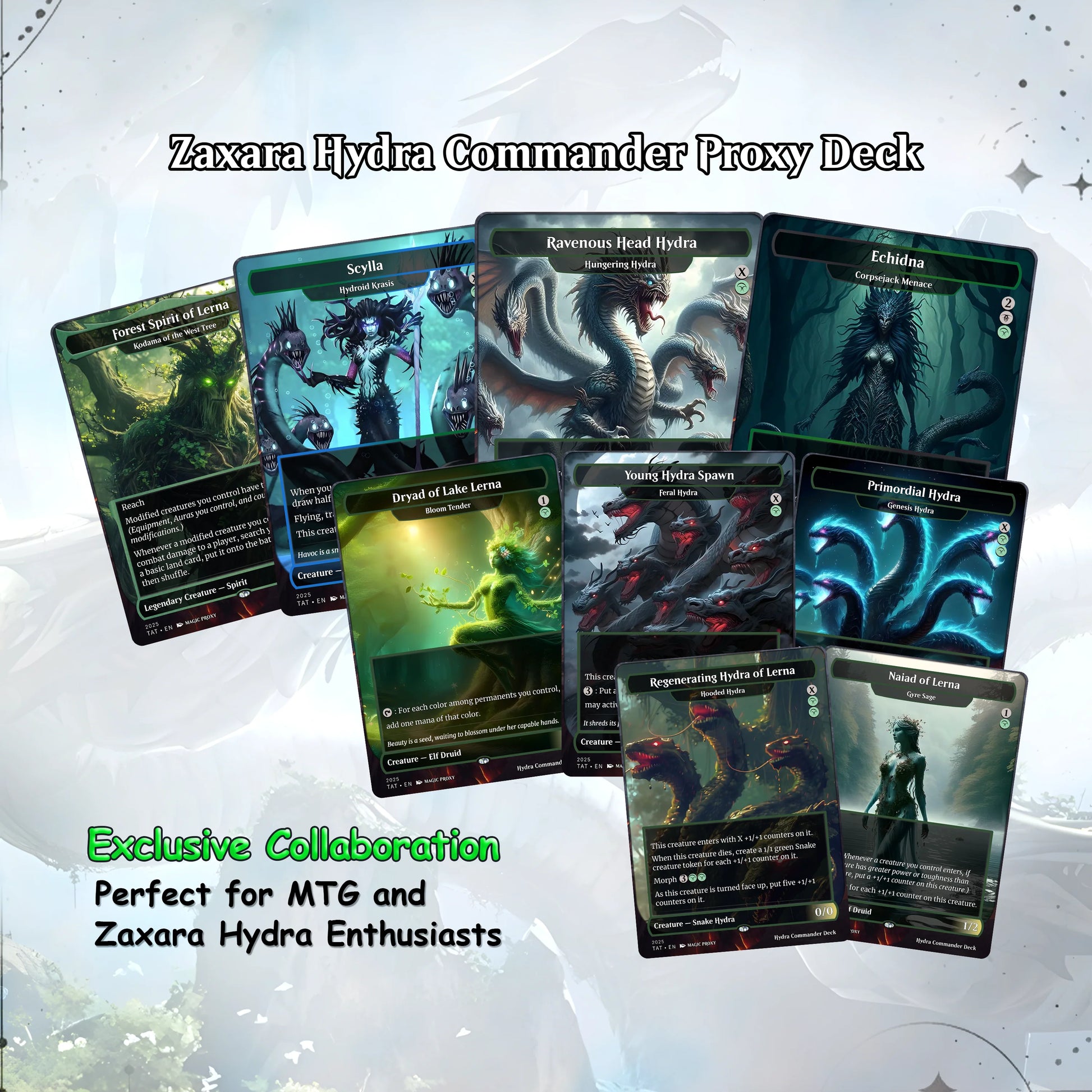 Hydra Commander cEDH Deck - Hydra Commander Magic Commander - Magic Proxy Deck with 170+ Unique Cards - Custom Cards MTG