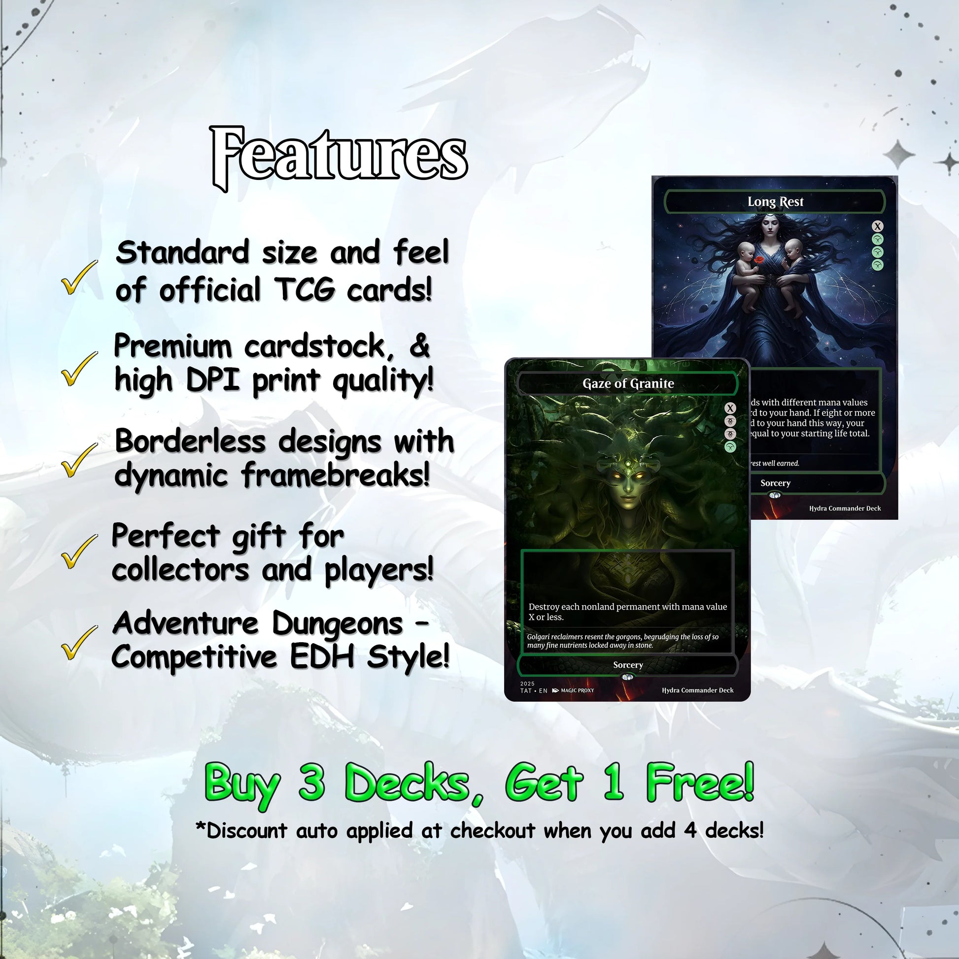 Hydra Commander cEDH Deck - Hydra Commander Magic Commander - Magic Proxy Deck with 170+ Unique Cards - Custom Cards MTG