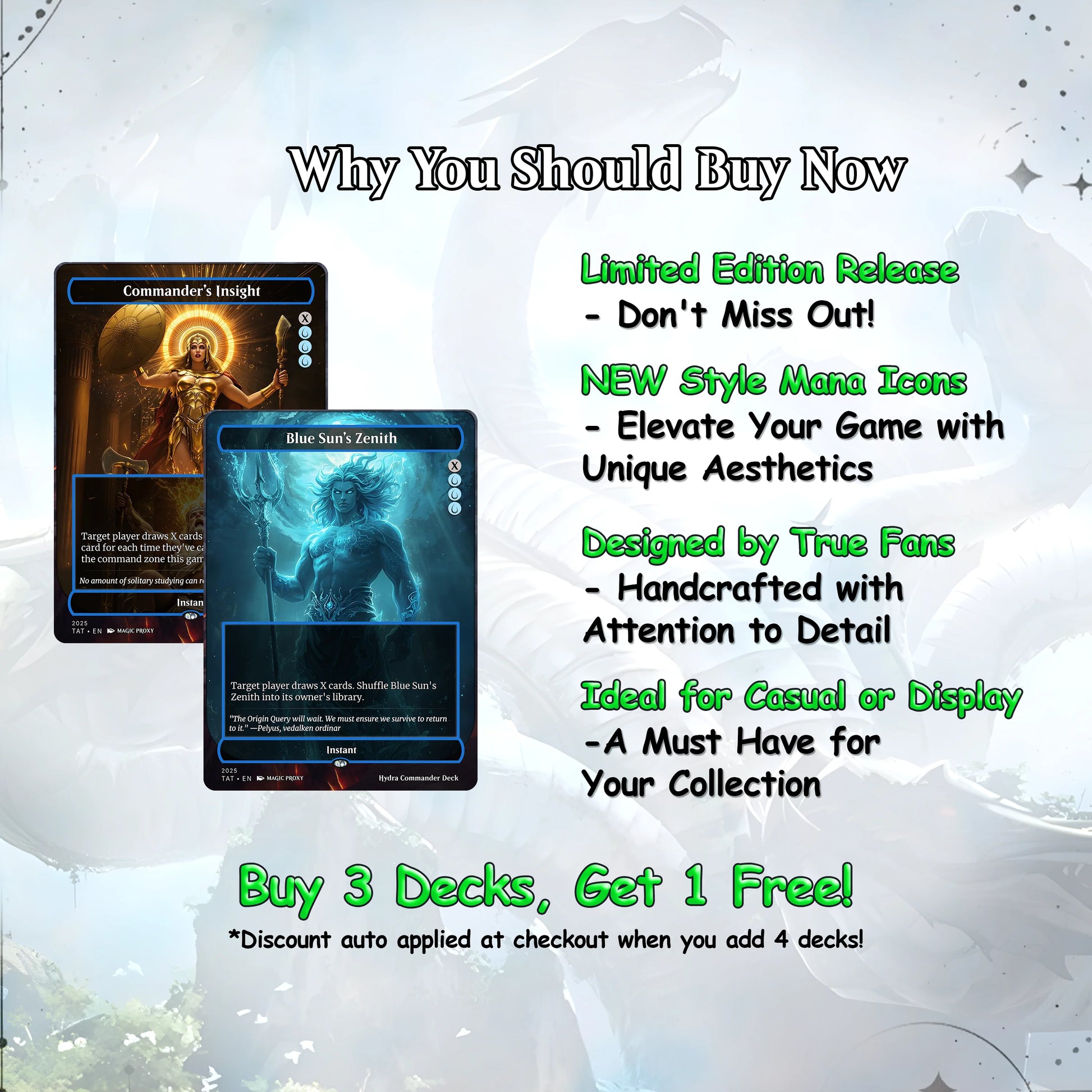 Hydra Commander cEDH Deck - Hydra Commander Magic Commander - Magic Proxy Deck with 170+ Unique Cards - Custom Cards MTG