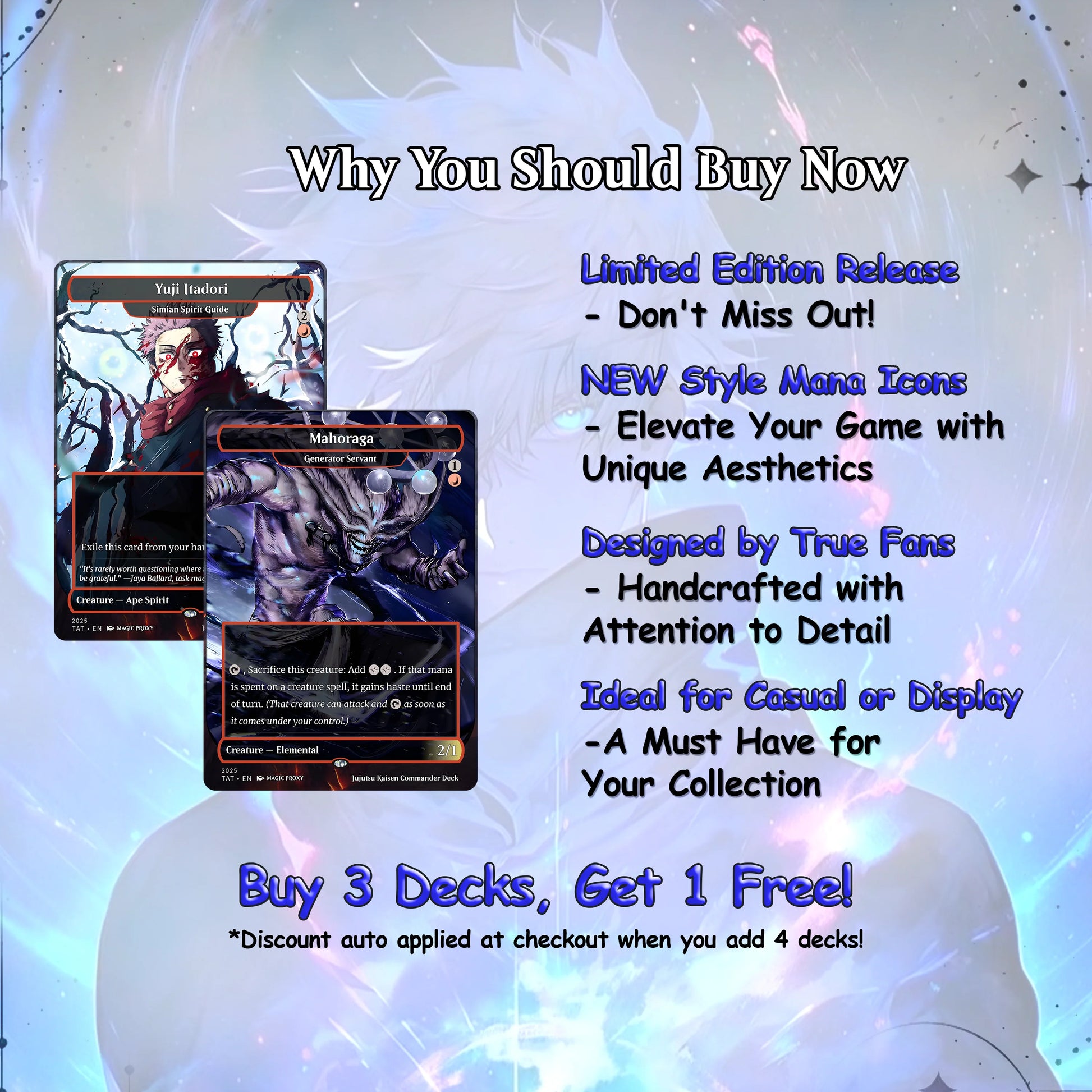 Jujutsu Kaisen EDH Commander Deck – Custom Anime-Inspired MTG Proxy Deck