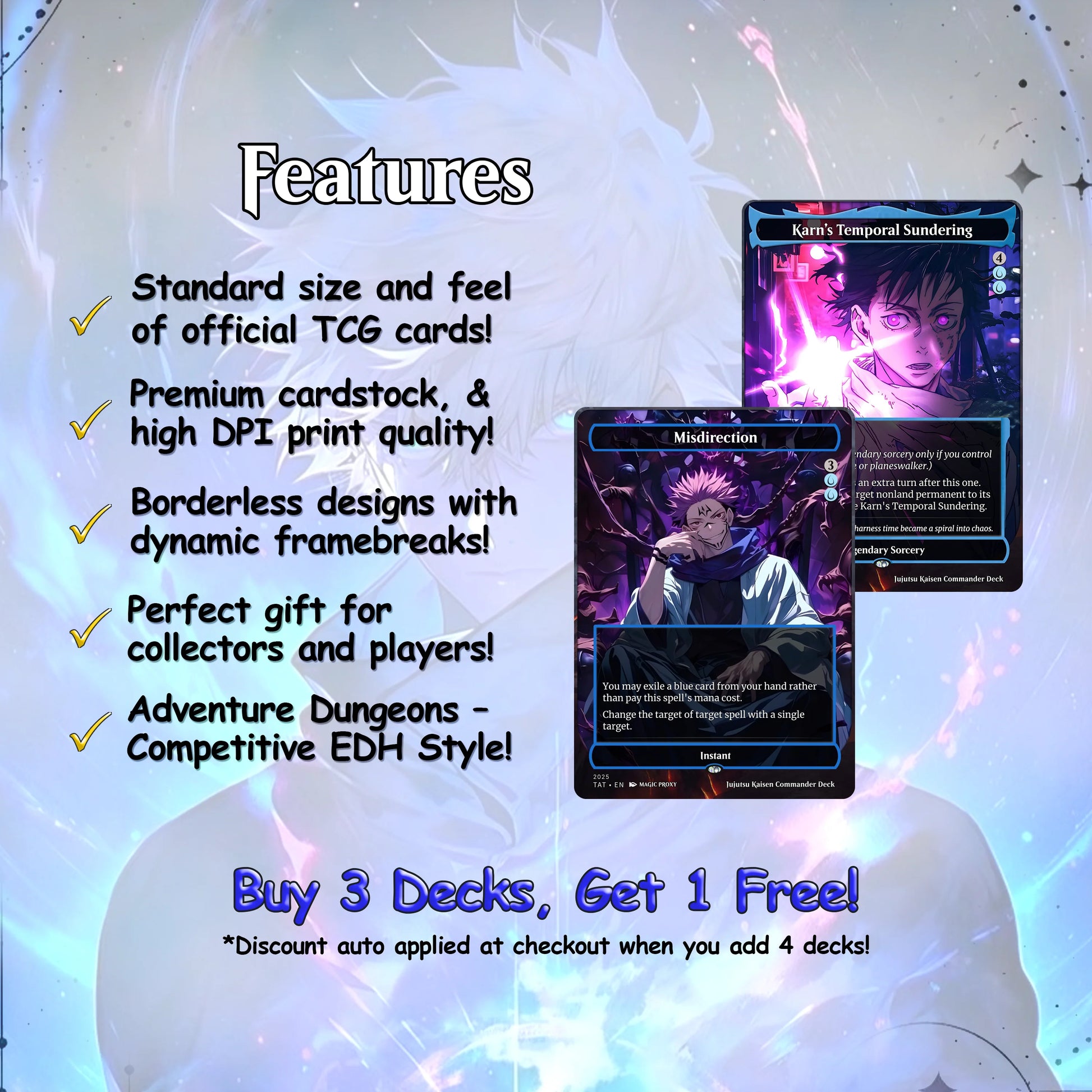 Jujutsu Kaisen EDH Commander Deck – Custom Anime-Inspired MTG Proxy Deck