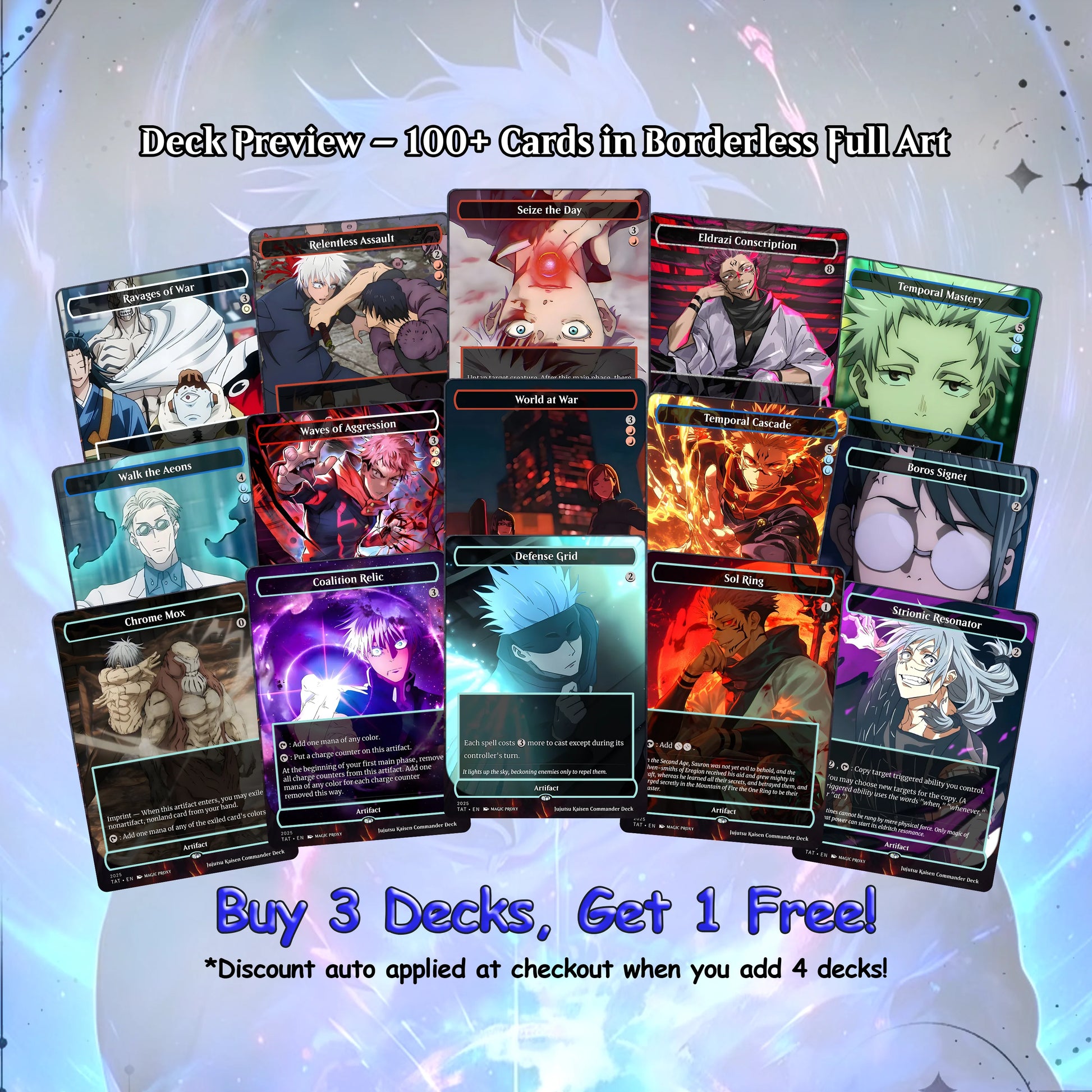 Jujutsu Kaisen EDH Commander Deck – Custom Anime-Inspired MTG Proxy Deck