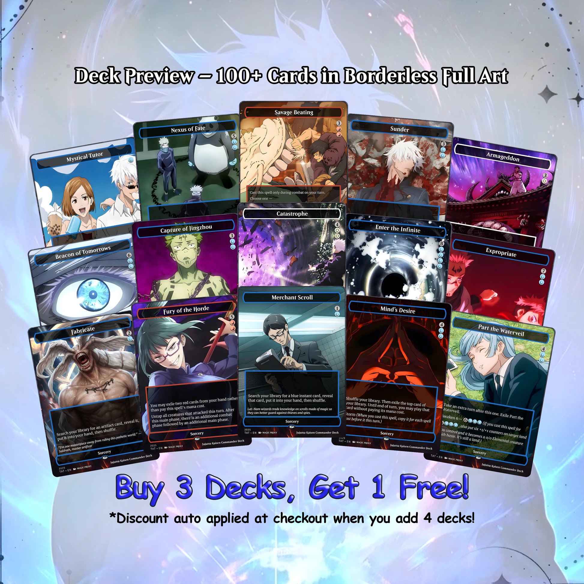 Jujutsu Kaisen EDH Commander Deck – Custom Anime-Inspired MTG Proxy Deck