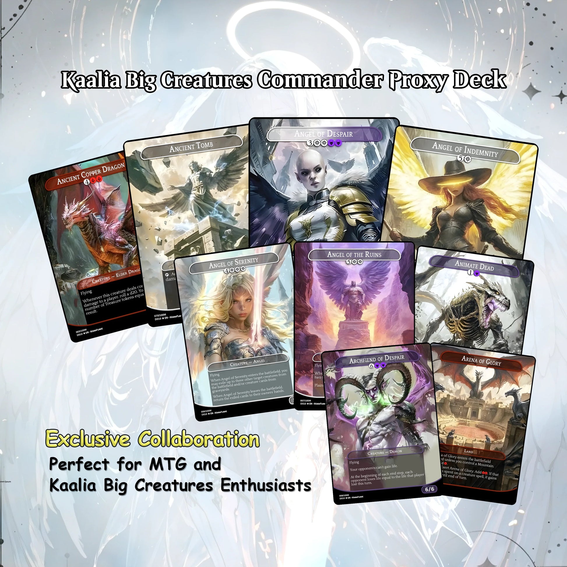 Kaalia Big Creatures - 120 Proxy Cards - Commander EDH Deck - High Quality Altered Cards - Full ManaFlame Deck