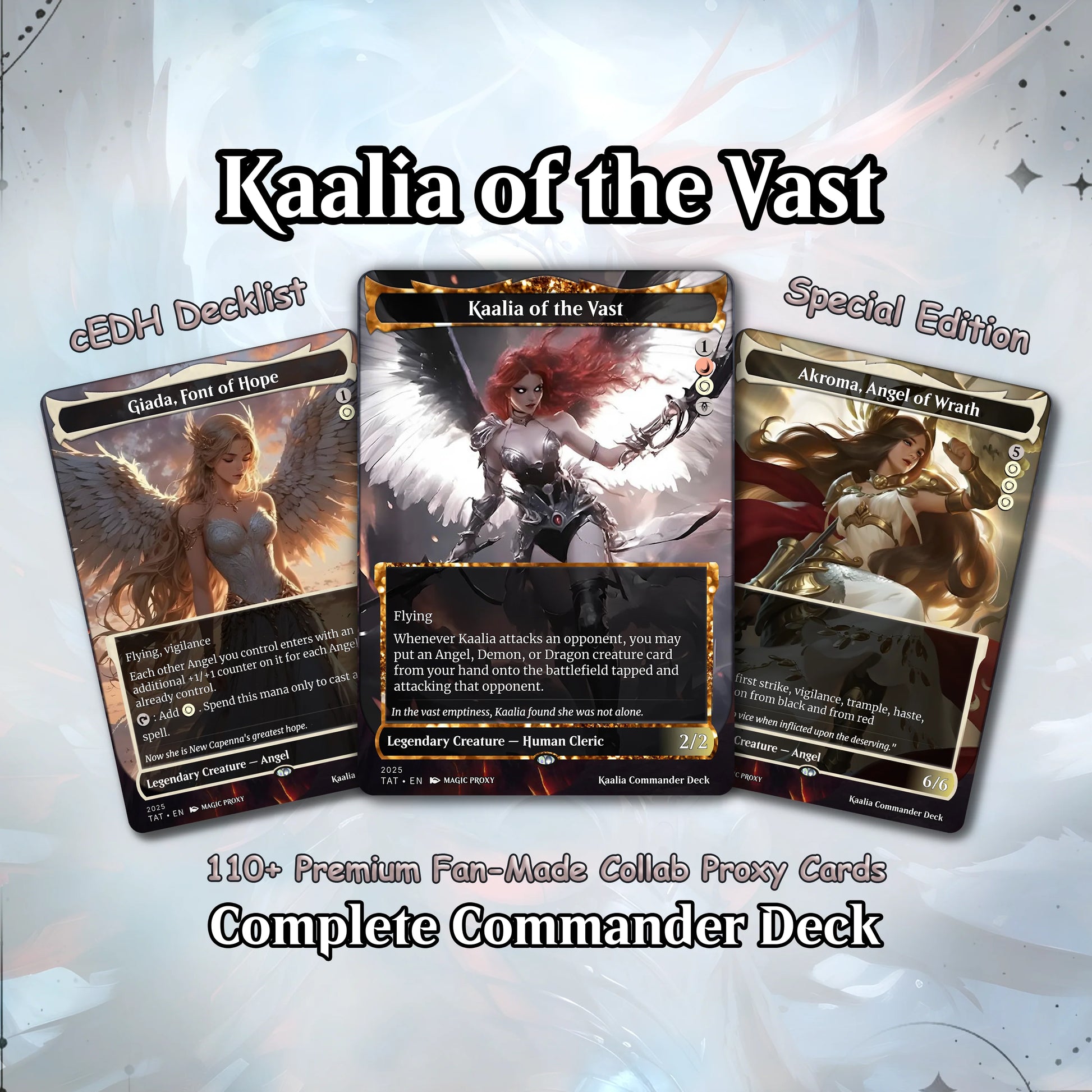 Kaalia of the Vast - Commander EDH Deck - With Tokens - MTG Full Proxy Deck, Altered Cards cEDH