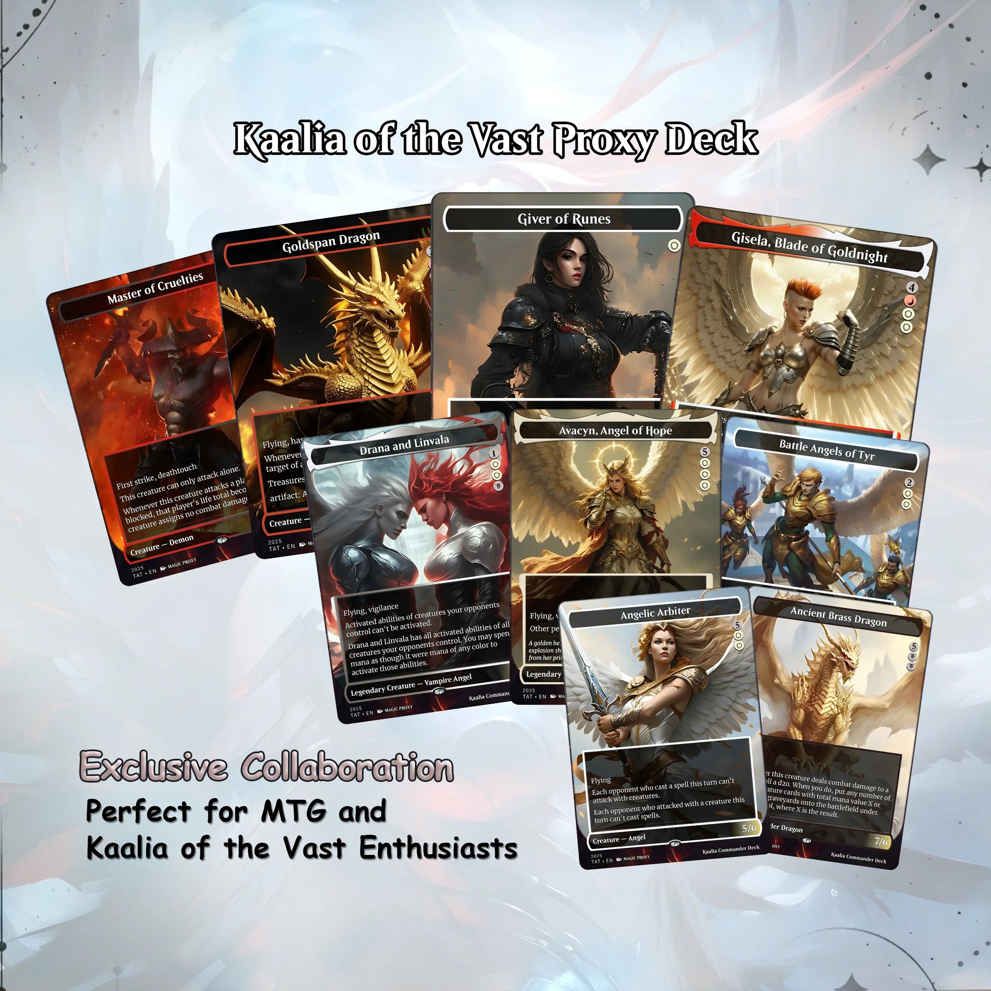 Kaalia of the Vast - Commander EDH Deck - With Tokens - MTG Full Proxy Deck, Altered Cards cEDH