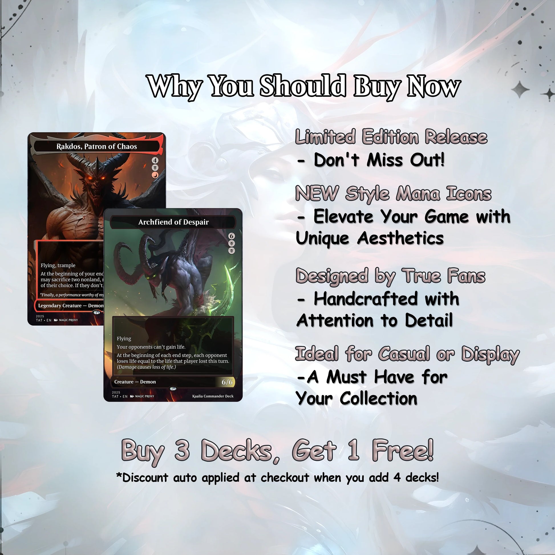 Kaalia of the Vast - Commander EDH Deck - With Tokens - MTG Full Proxy Deck, Altered Cards cEDH