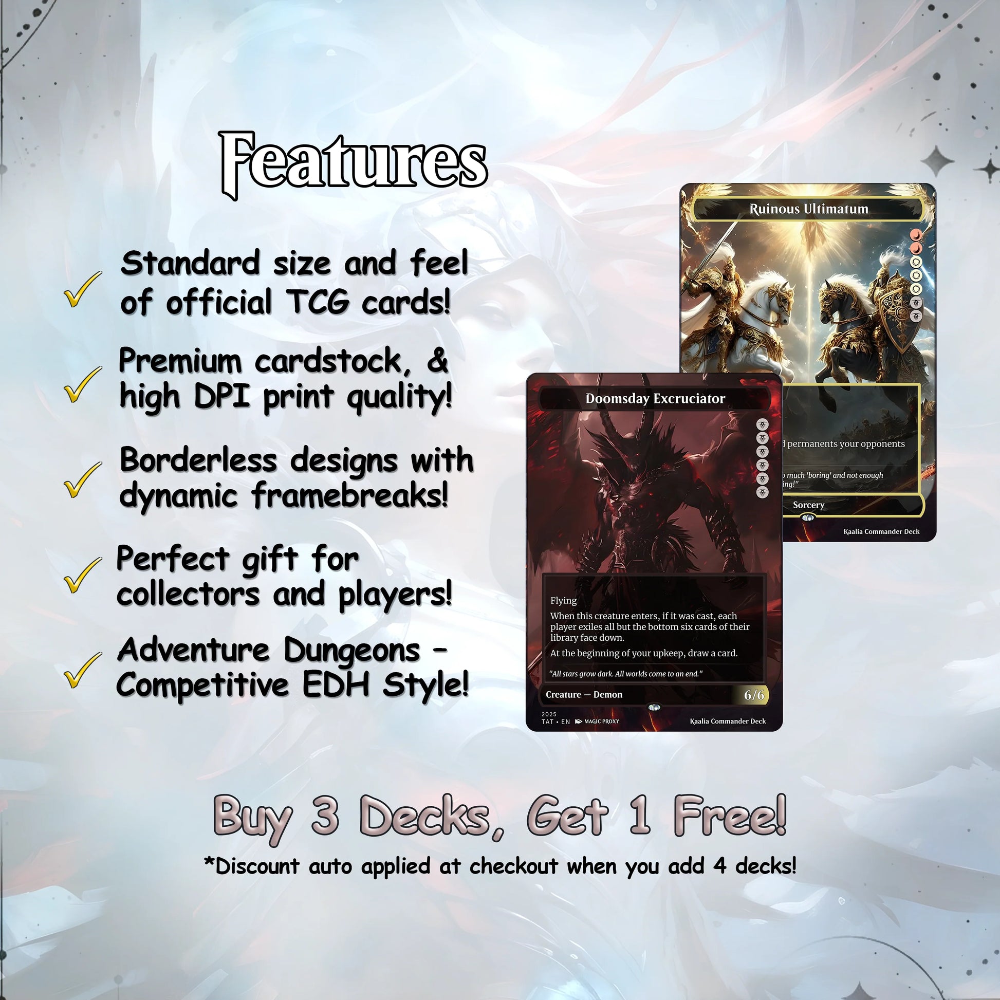 Kaalia of the Vast - Commander EDH Deck - With Tokens - MTG Full Proxy Deck, Altered Cards cEDH