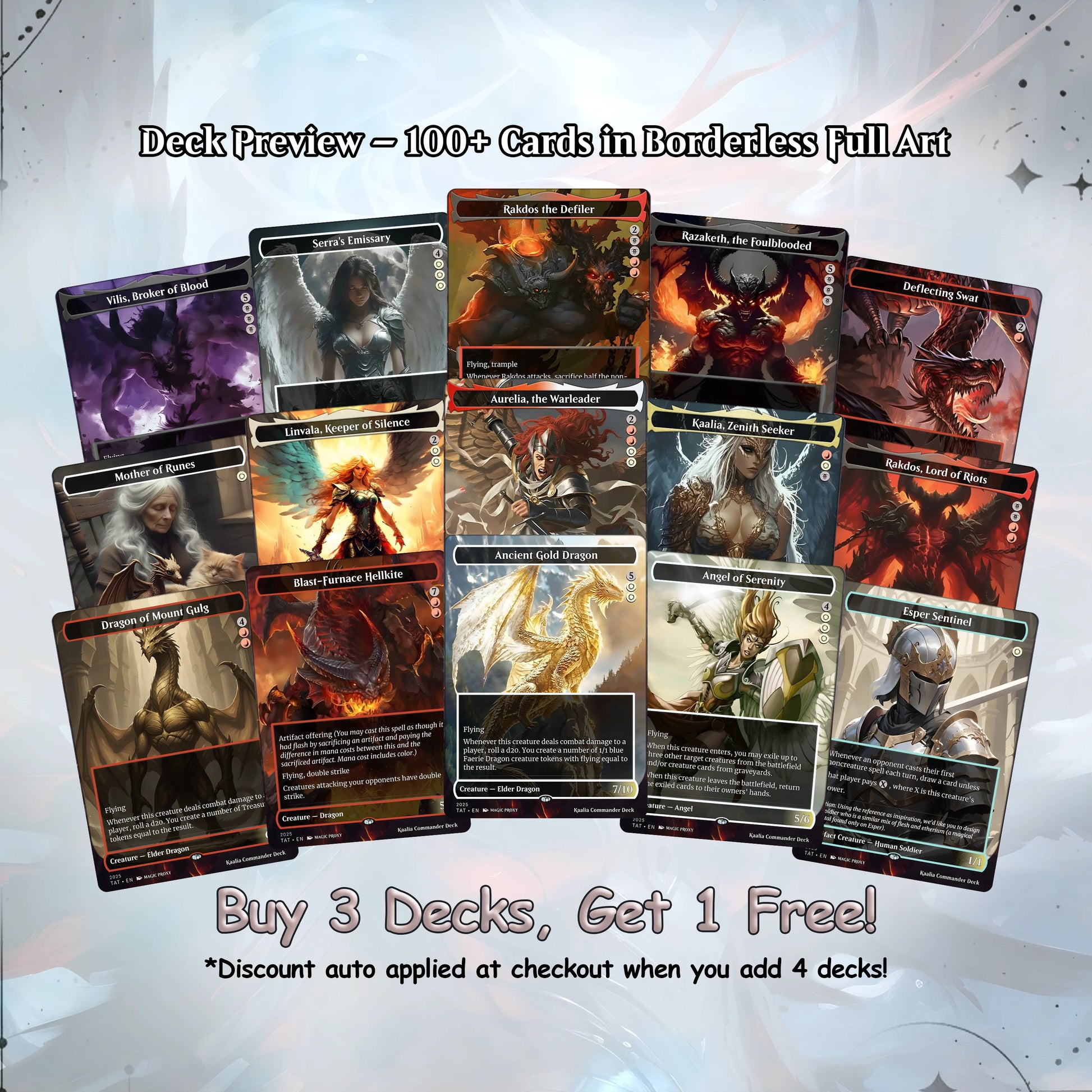 Kaalia of the Vast - Commander EDH Deck - With Tokens - MTG Full Proxy Deck, Altered Cards cEDH