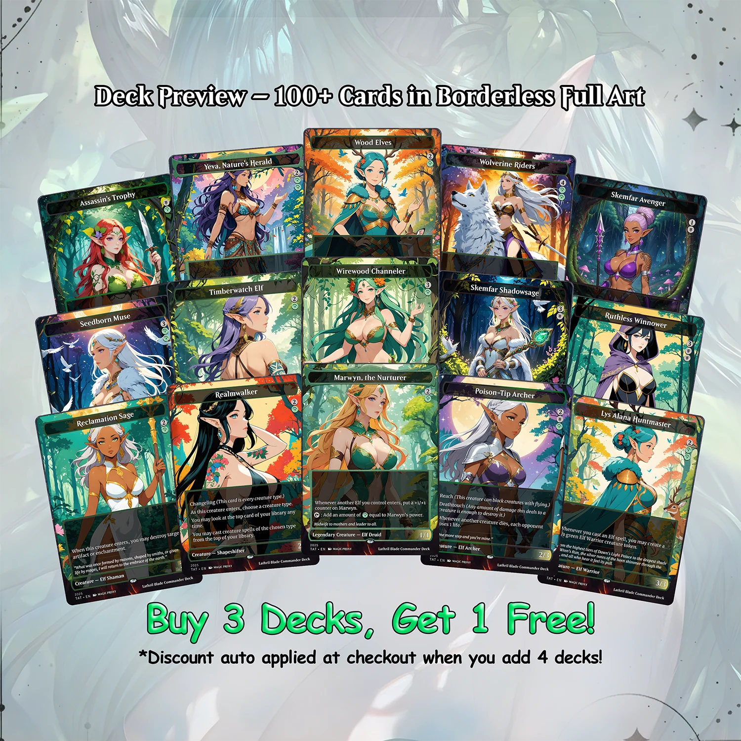 Lathril Blade of the Elves Anime Waifu Ready to Play Proxy Commander Deck Custom Proxy EDH Elf Tribal Elves High Quality