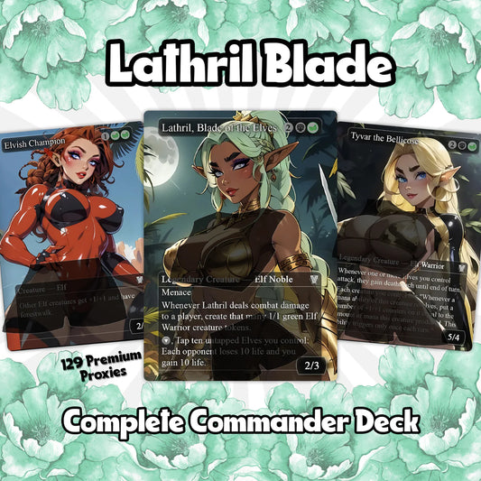 Lathril Blade of the Elves EDH Anime Style Waifu Proxy Deck Custom Proxy Elf Tribal Elves High Quality Cards, 120 Cards,