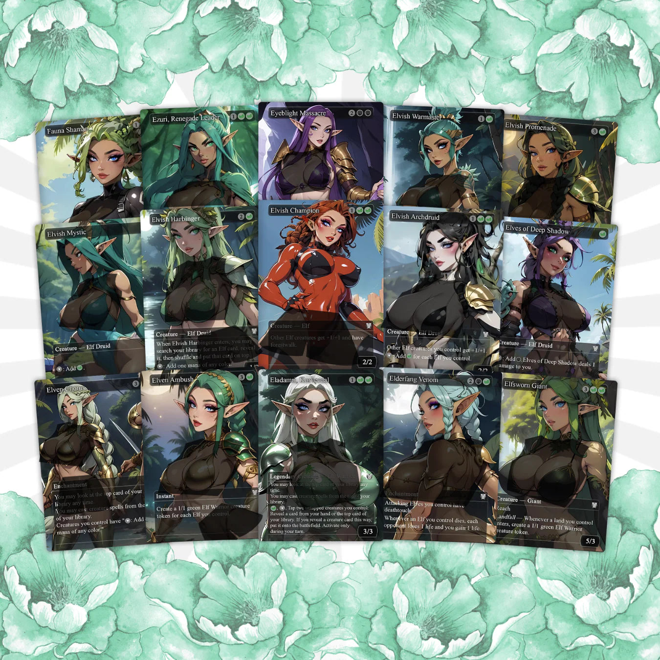 Lathril Blade of the Elves EDH Anime Style Waifu Proxy Deck Custom Proxy Elf Tribal Elves High Quality Cards, 120 Cards,