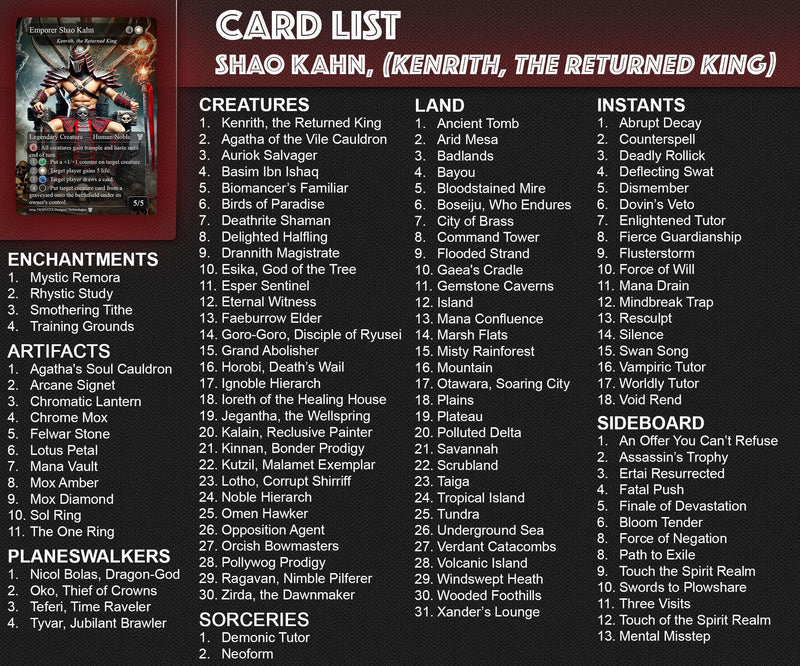 M.a.r.v.e.l vs M.o.r.t.a.l. K.o.m.b.a.t, D.u.e.l Decks, 2 EDH Decks, K.e.n.r.i.t.h. the R.e.t.u.r.n.e.d K.i.n.g. vs C.a.