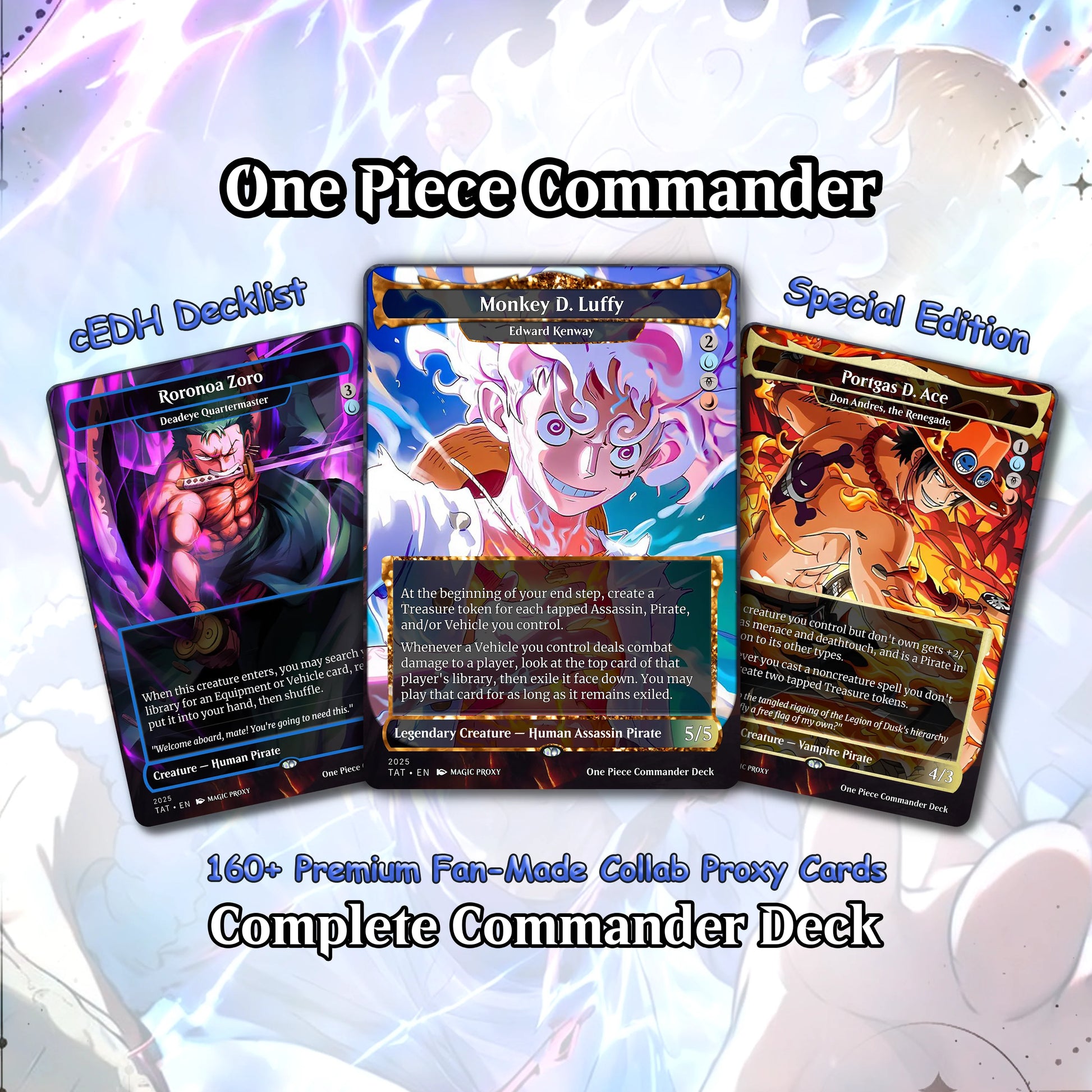 O.n.e P.i.e.c.e Commander cEDH Deck - O.n.e P.i.e.c.e Commander Magic Commander - Magic Proxy Deck with 160+ Unique Card