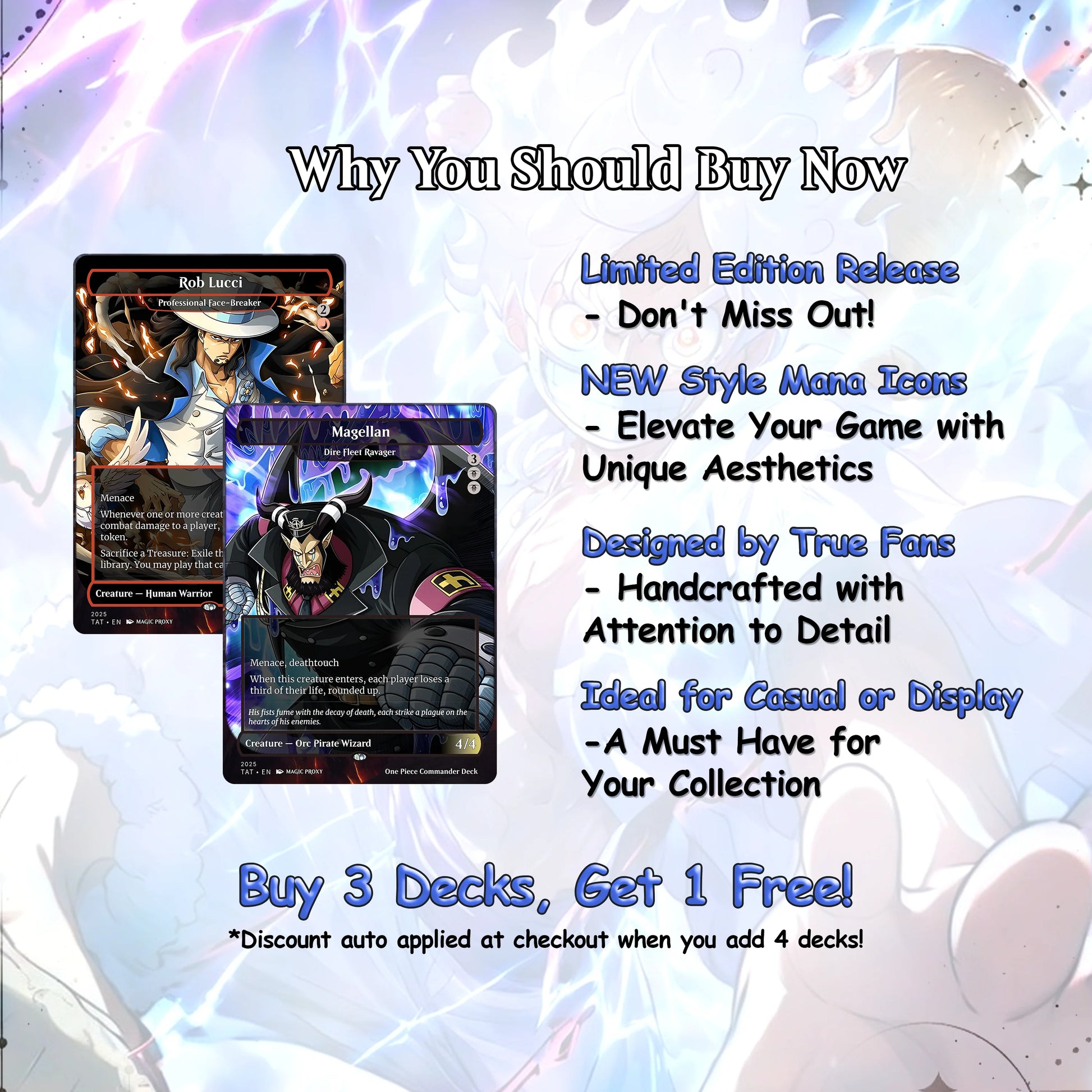 O.n.e P.i.e.c.e Commander cEDH Deck - O.n.e P.i.e.c.e Commander Magic Commander - Magic Proxy Deck with 160+ Unique Card