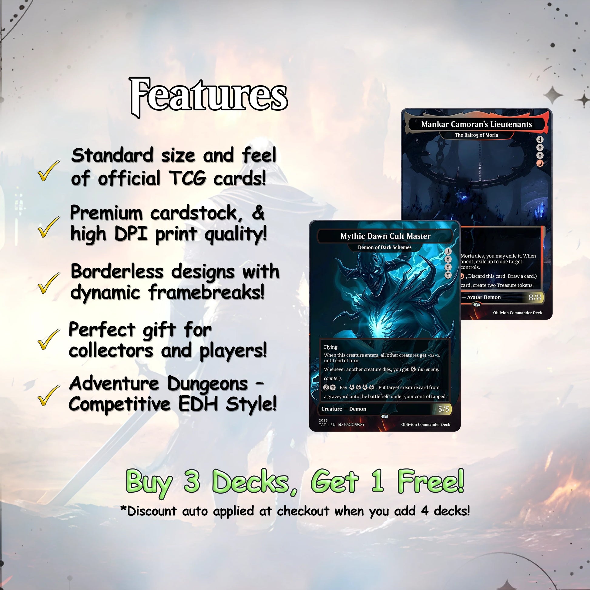 Oblivion Commander cEDH Deck - Oblivion Commander Magic Commander - Magic Proxy Deck with 150+ Unique Cards - Custom Car