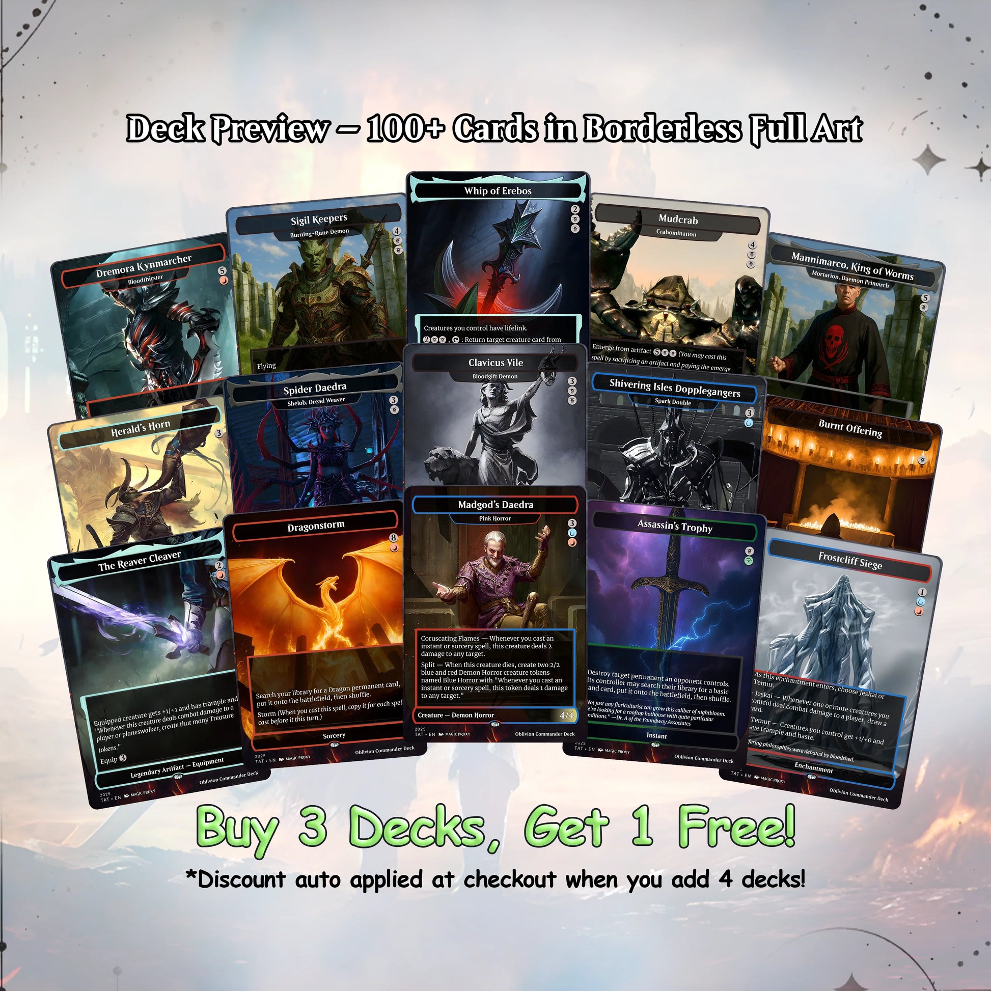 Oblivion Commander cEDH Deck - Oblivion Commander Magic Commander - Magic Proxy Deck with 150+ Unique Cards - Custom Car