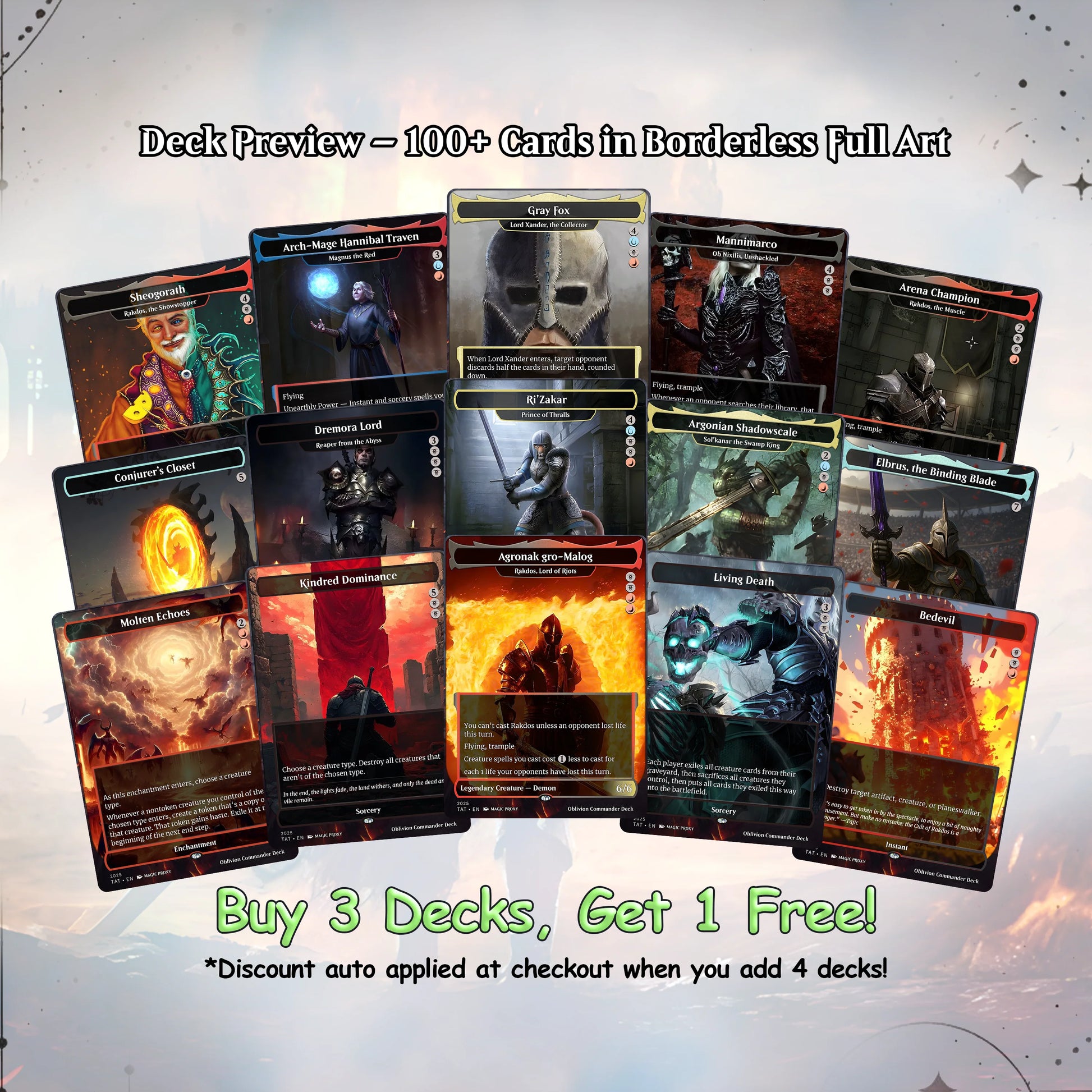 Oblivion Commander cEDH Deck - Oblivion Commander Magic Commander - Magic Proxy Deck with 150+ Unique Cards - Custom Car