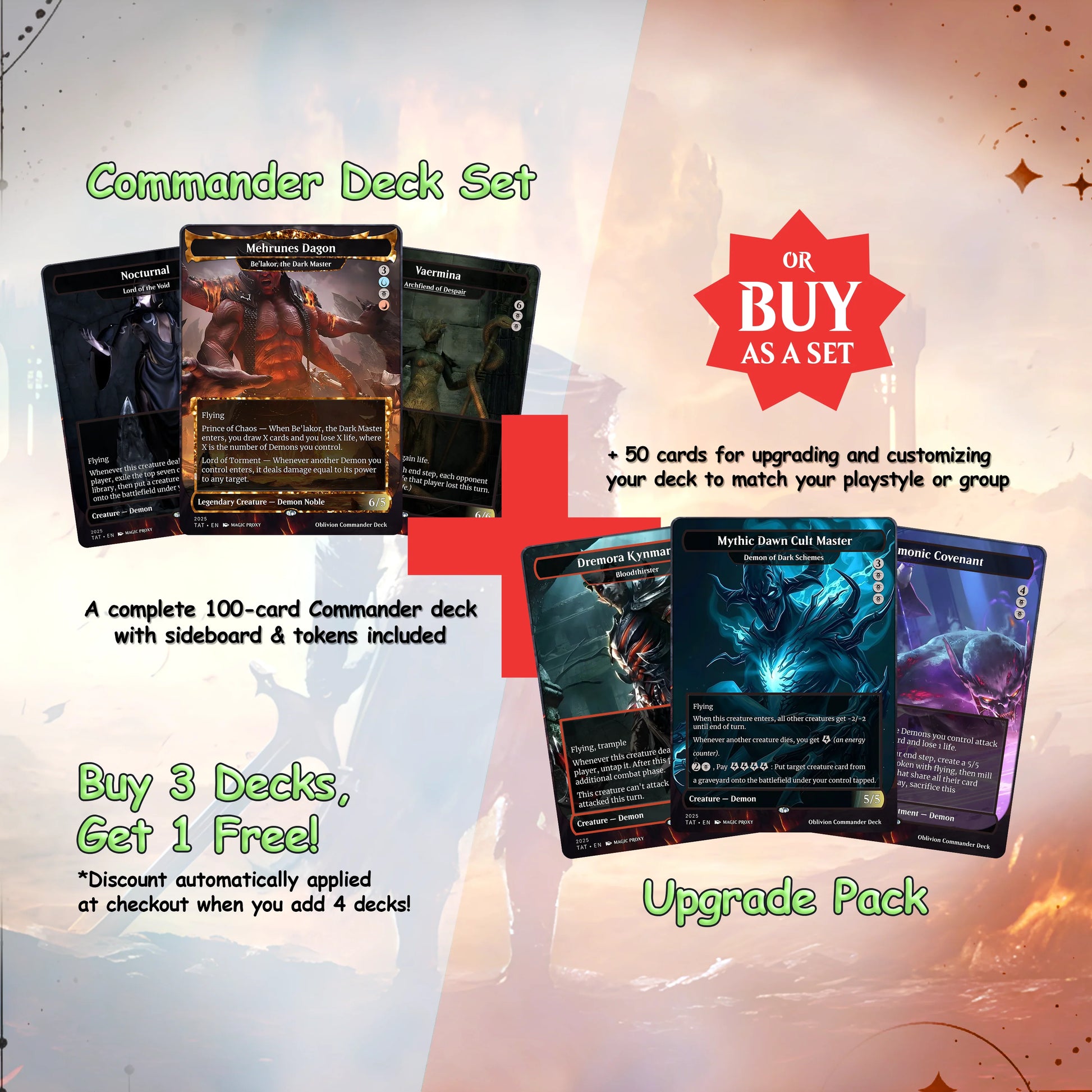 Oblivion Commander cEDH Deck - Oblivion Commander Magic Commander - Magic Proxy Deck with 150+ Unique Cards - Custom Car