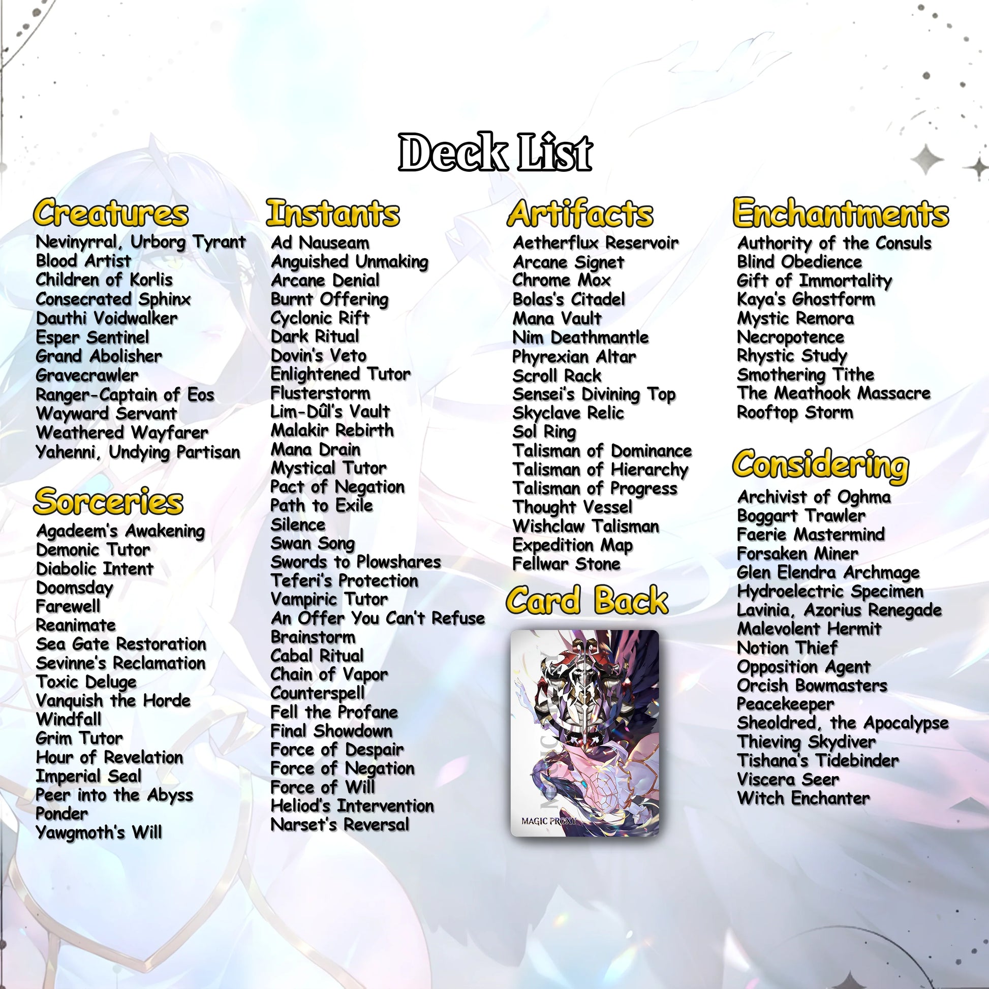 Overlord Commander cEDH Deck - Overlord Commander Magic Commander - Magic Proxy Deck with 160+ Unique Cards - Custom Car