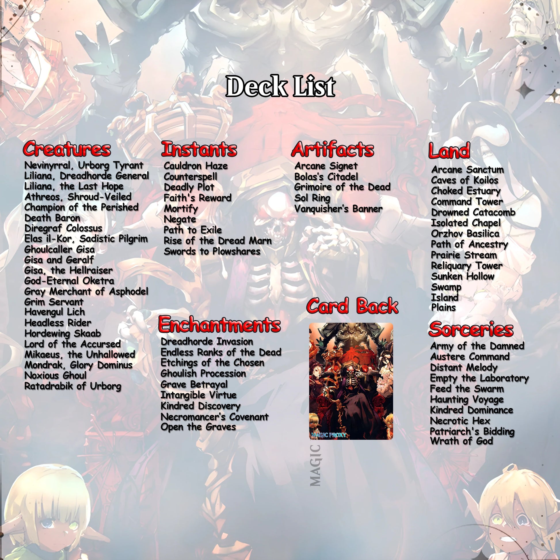 Overlord Zombie Tribal EDH Deck – Custom Anime-Inspired Deck