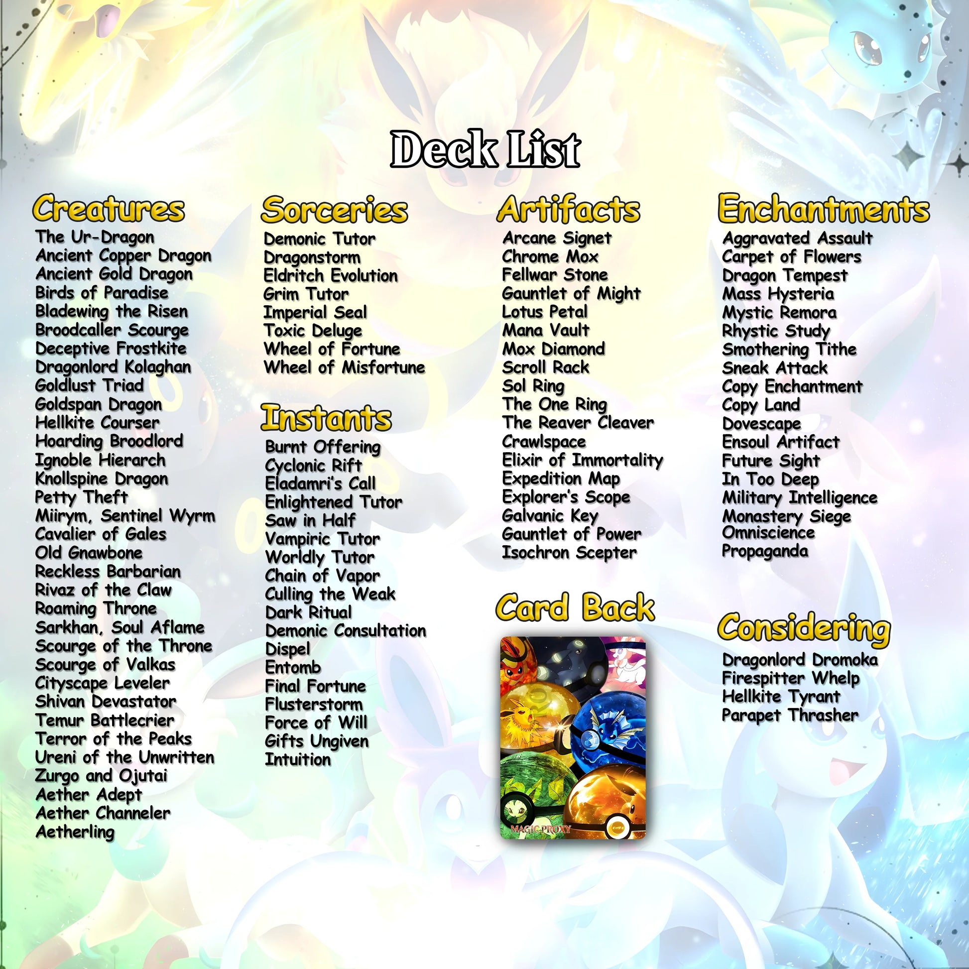 P.o.k.e.m.o.n Commander cEDH Deck - P.o.k.e.m.o.n Commander Magic Commander - Magic Proxy Deck with 160+ Unique Cards - 