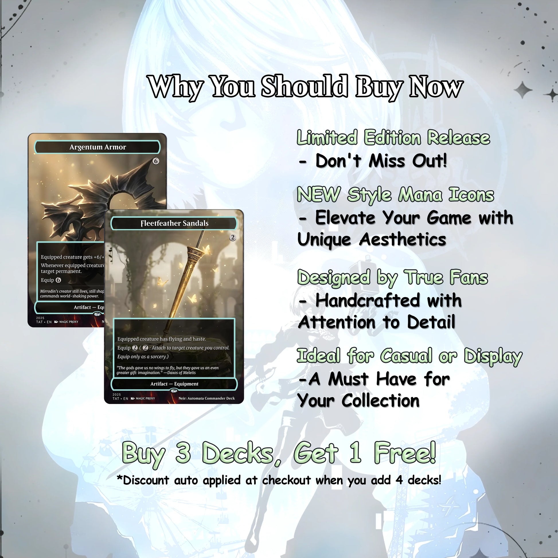 Neir: Automata Commander cEDH Deck - Fate - Grand Oder Commander Magic Commander - Magic Proxy Deck with 160+ Unique Car