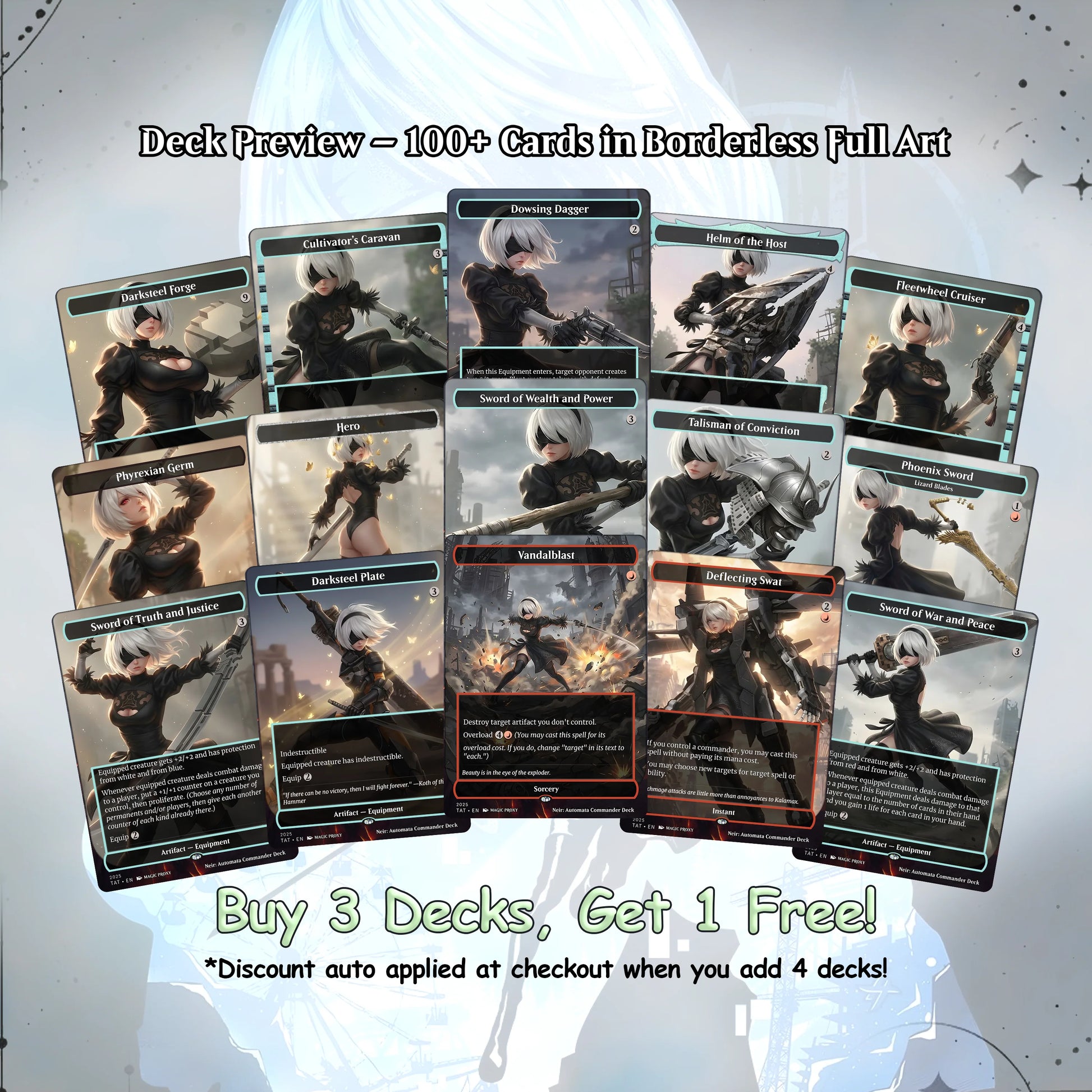 Neir: Automata Commander cEDH Deck - Fate - Grand Oder Commander Magic Commander - Magic Proxy Deck with 160+ Unique Car